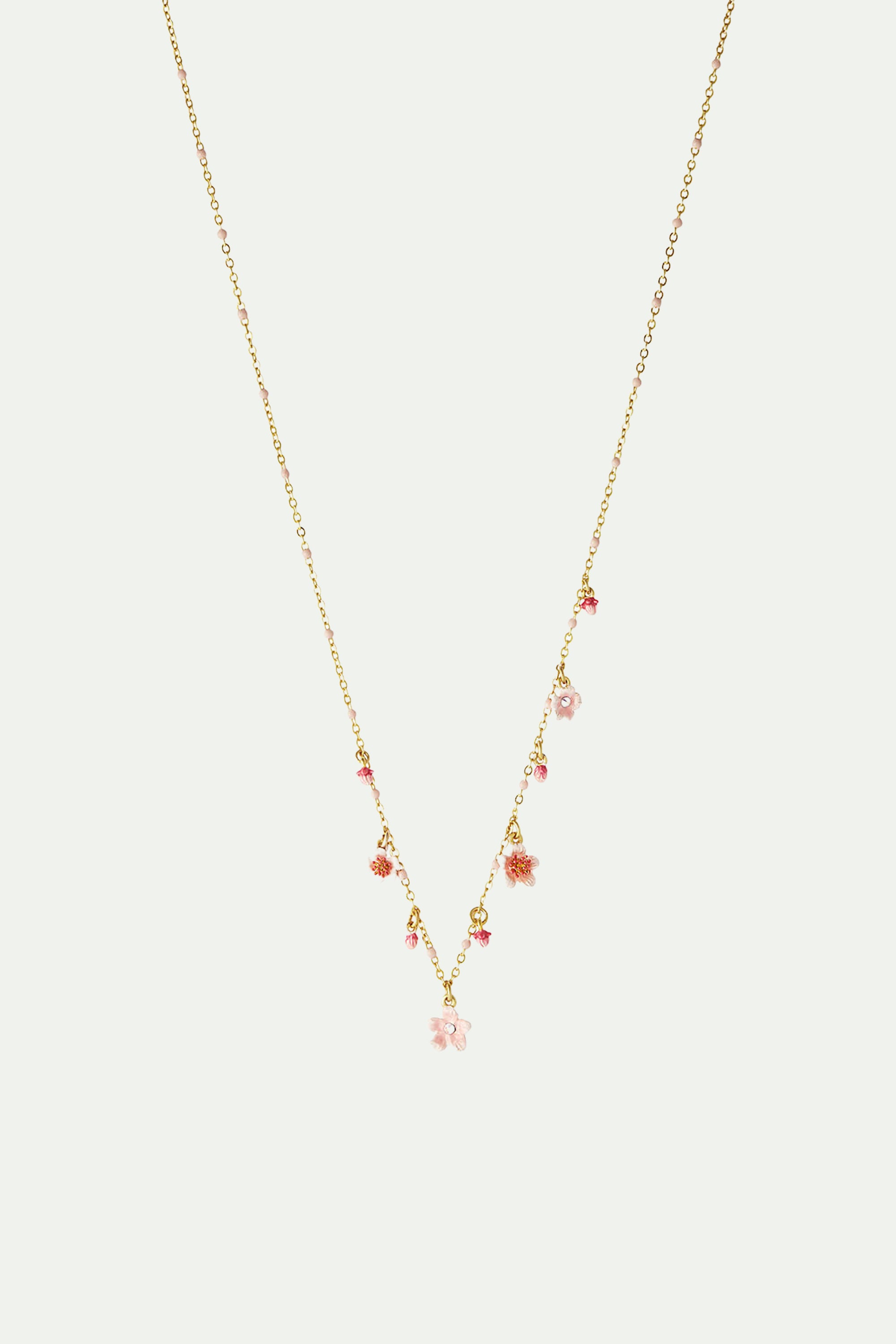 Pink Japanese Cherry Blossom Thin Necklace