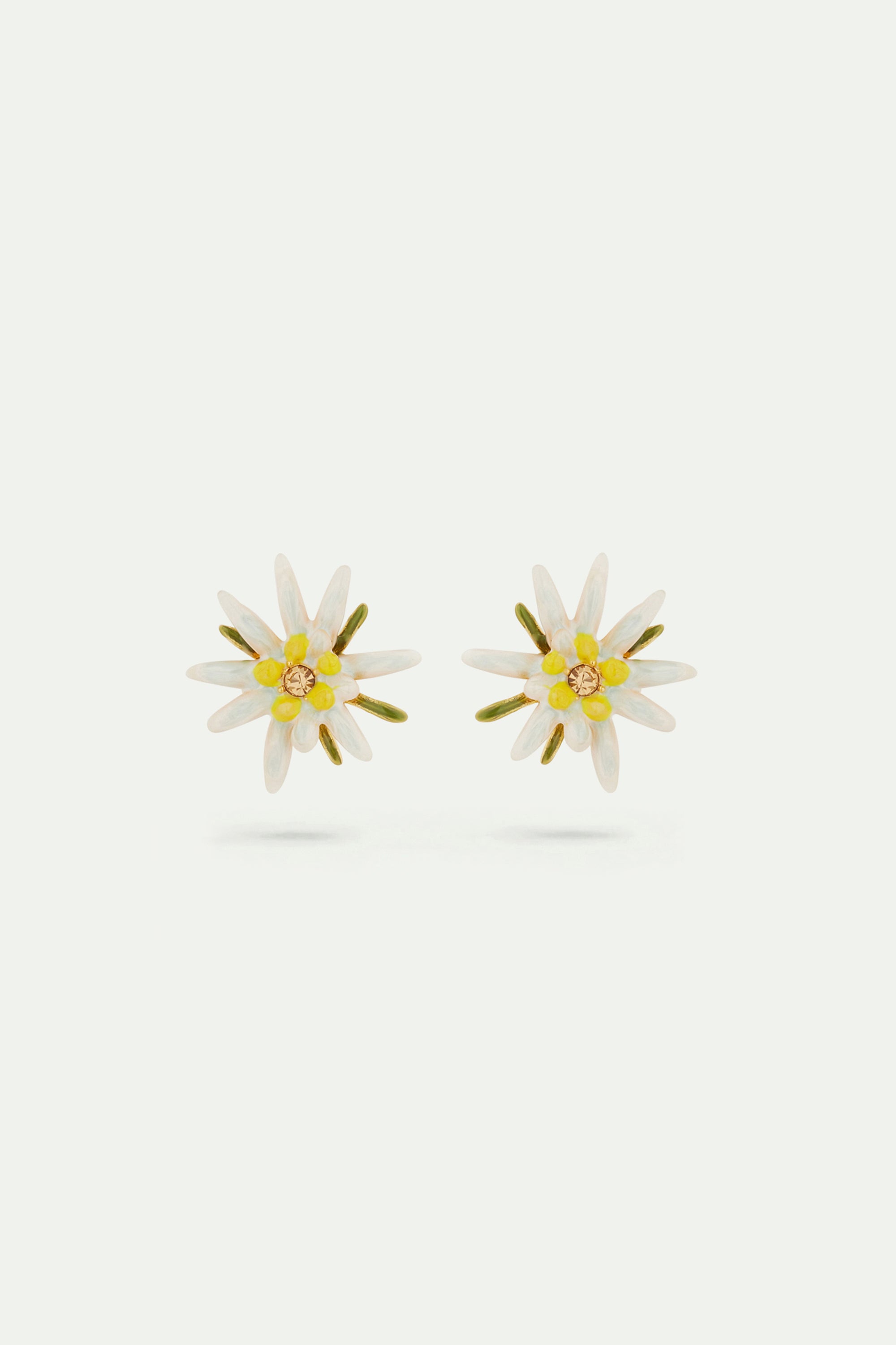 Boucles d'oreilles tiges fleur d'edelweiss