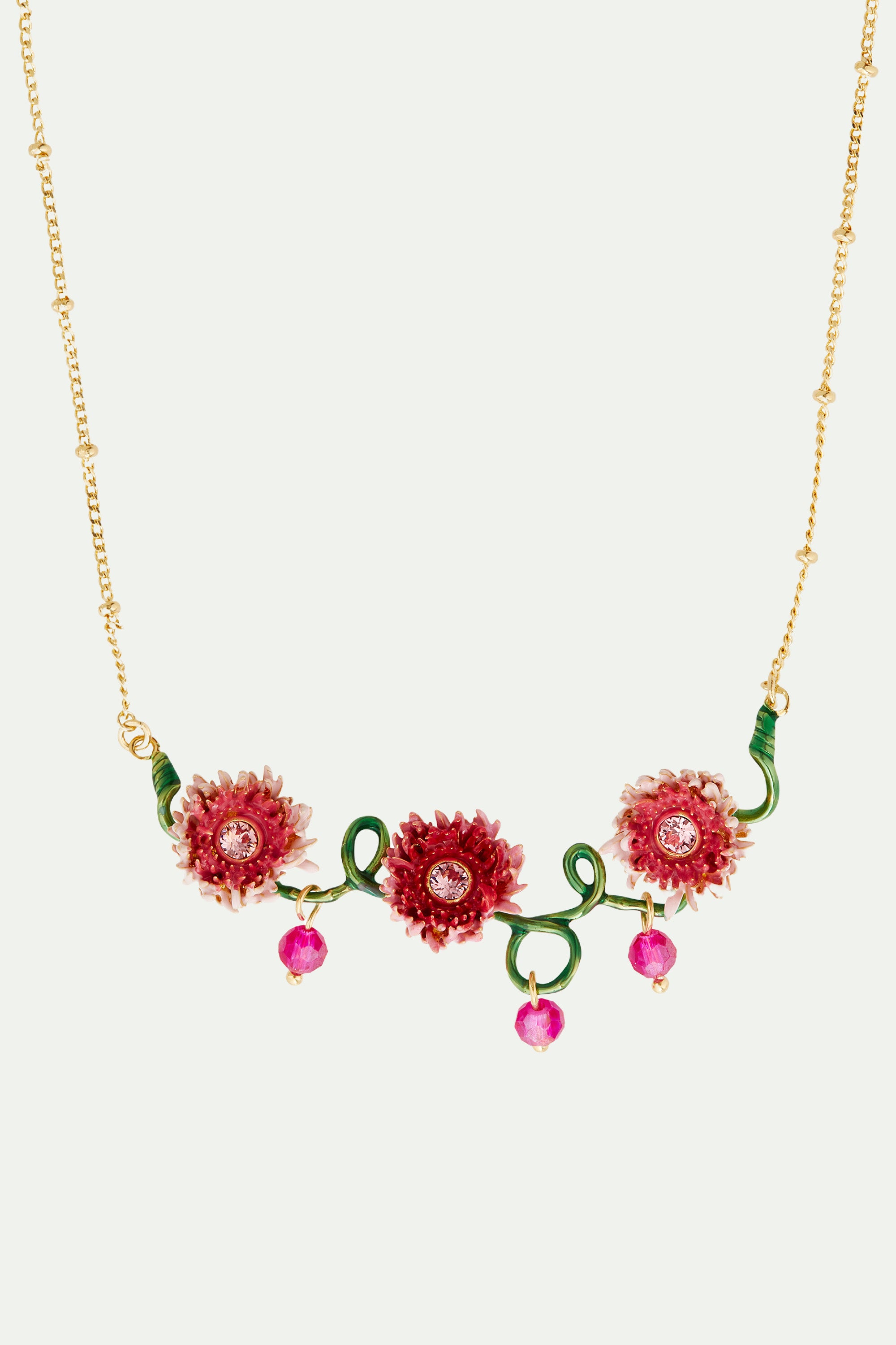 Collier plastron Chrysanthèmes et tiges