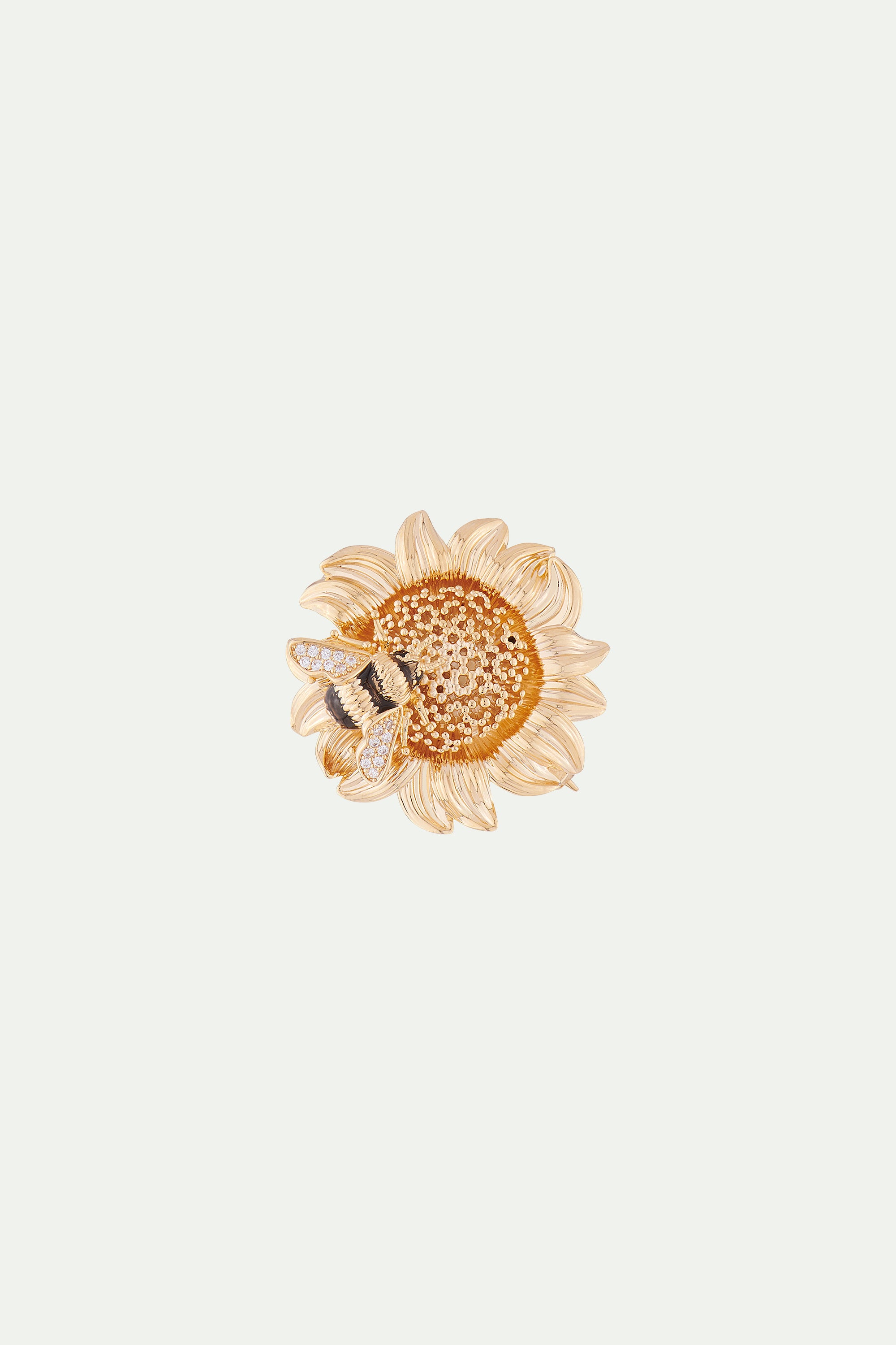 Sunflower and Bumblebee Brooch