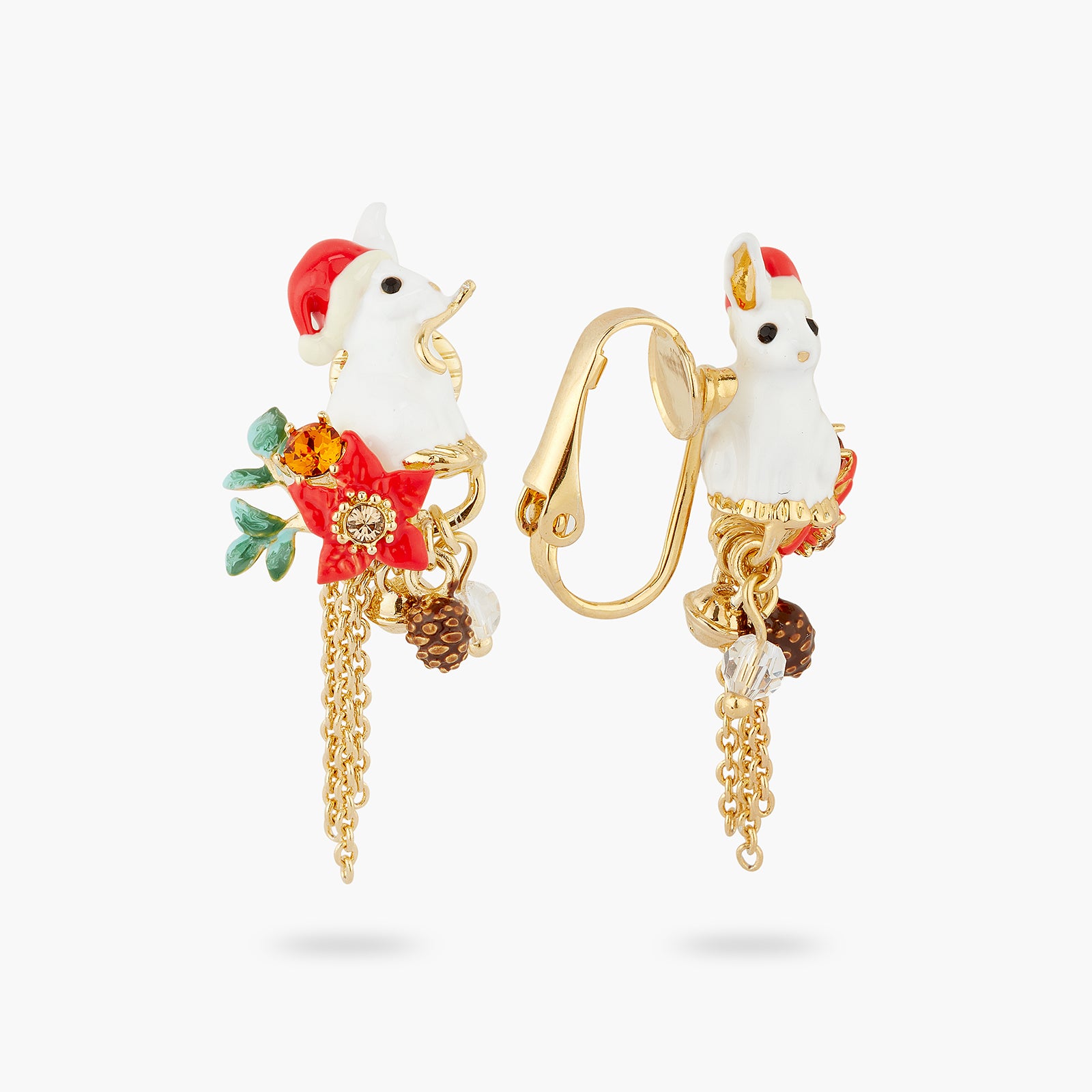 Boucles d'Oreilles Tiges Lapin Noël Enchanté