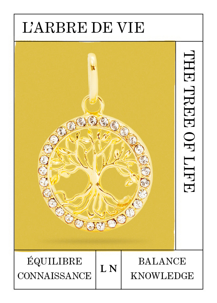 Golden tree of life pendant, Balance and Knowledge