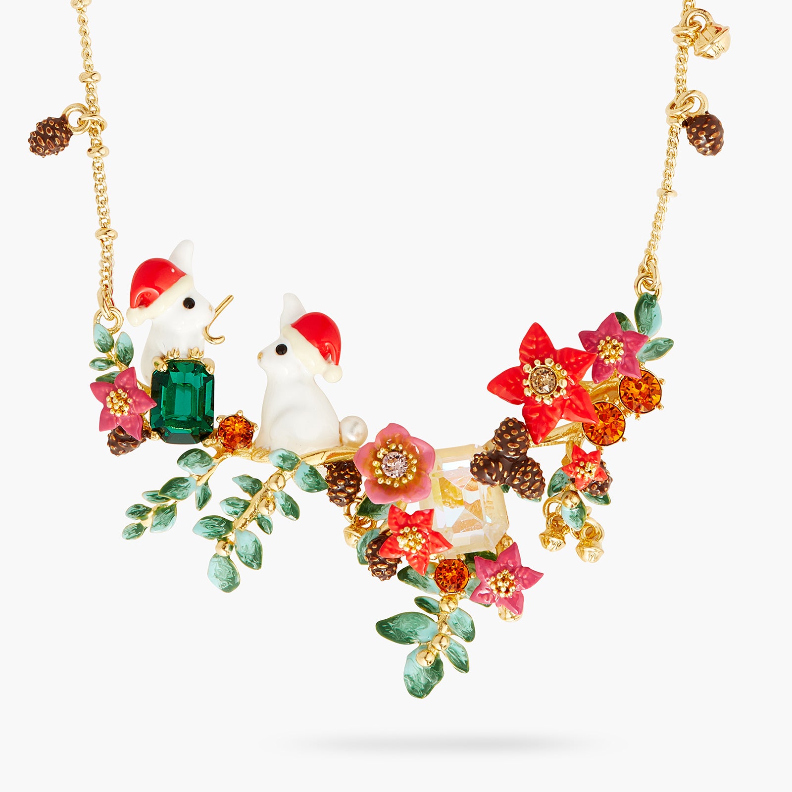 Collier Plastron Lapins Noël Enchanté