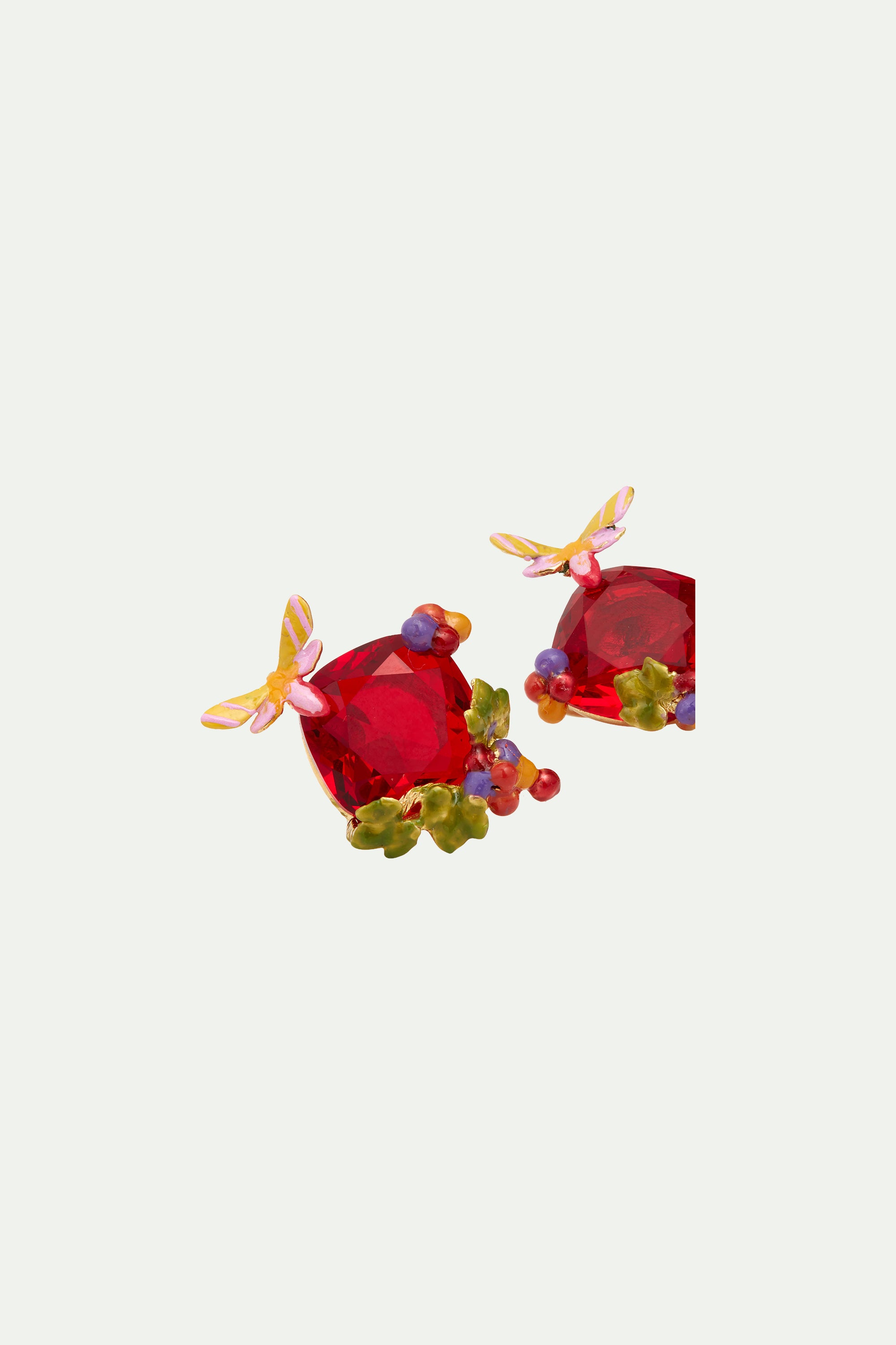 Grapes and butterfly earrings