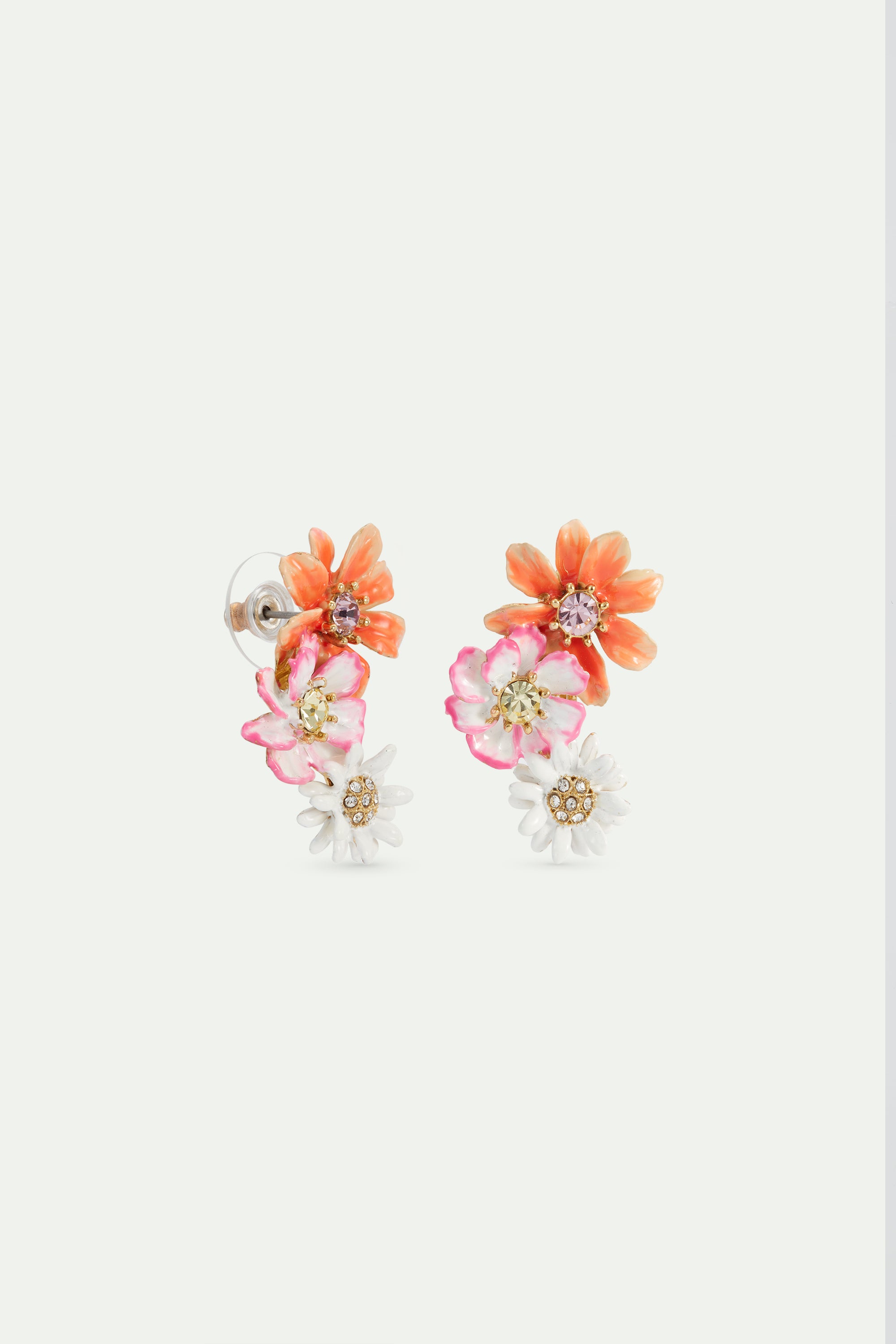 Boucles d'oreilles fleurs pâquerettes et zinnias