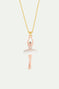 Pale pink and white ballerina pendant necklace