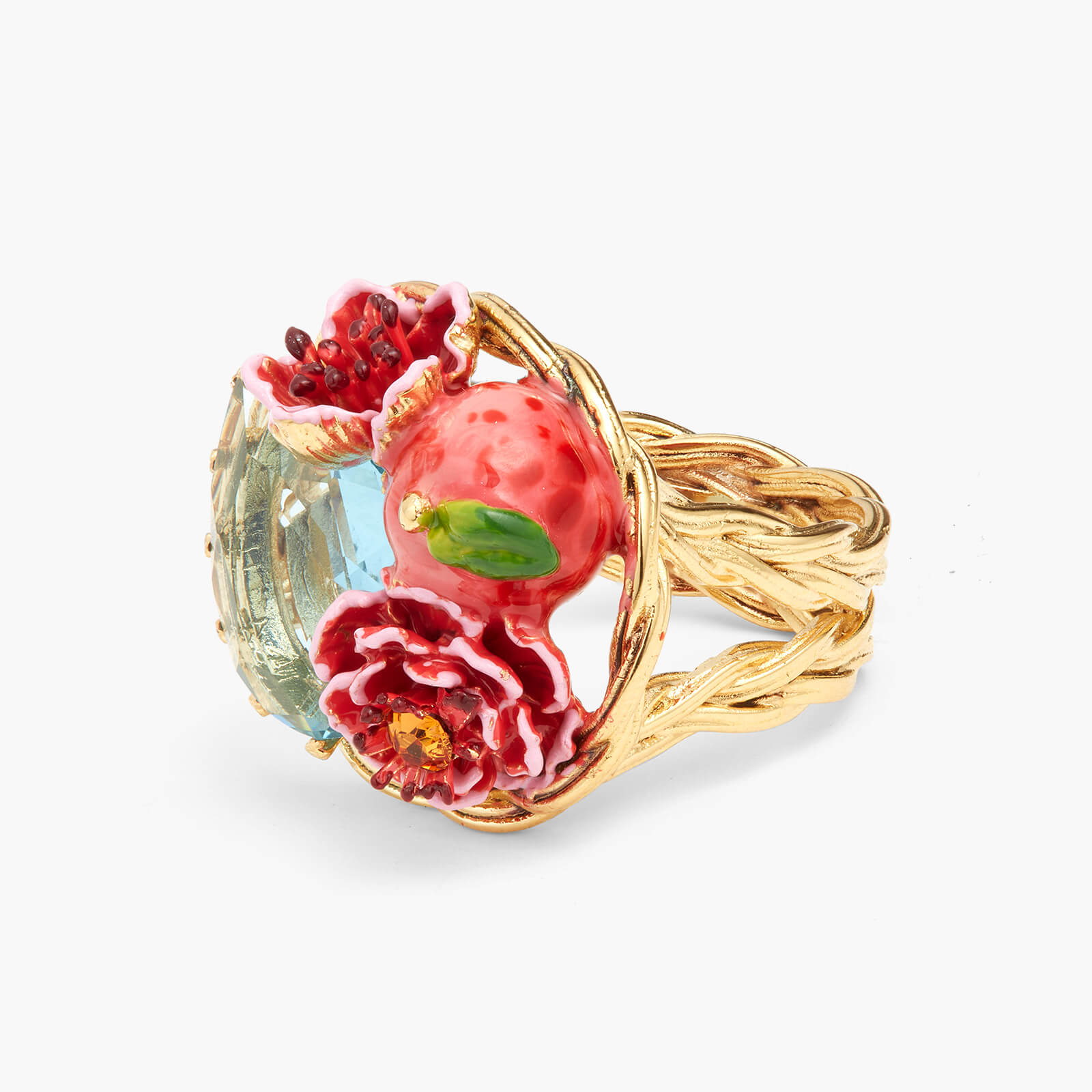 Bague Cocktail Pêche et Fleur de Pêcher