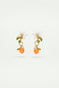 Orange and orange blossom baroque style Clip on earrings