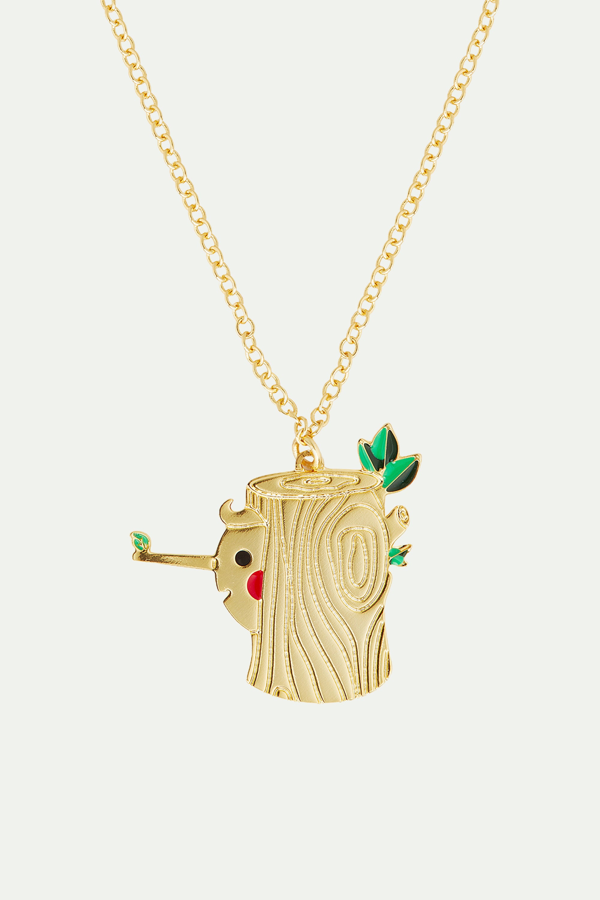 Log and Pinocchio pendant necklace