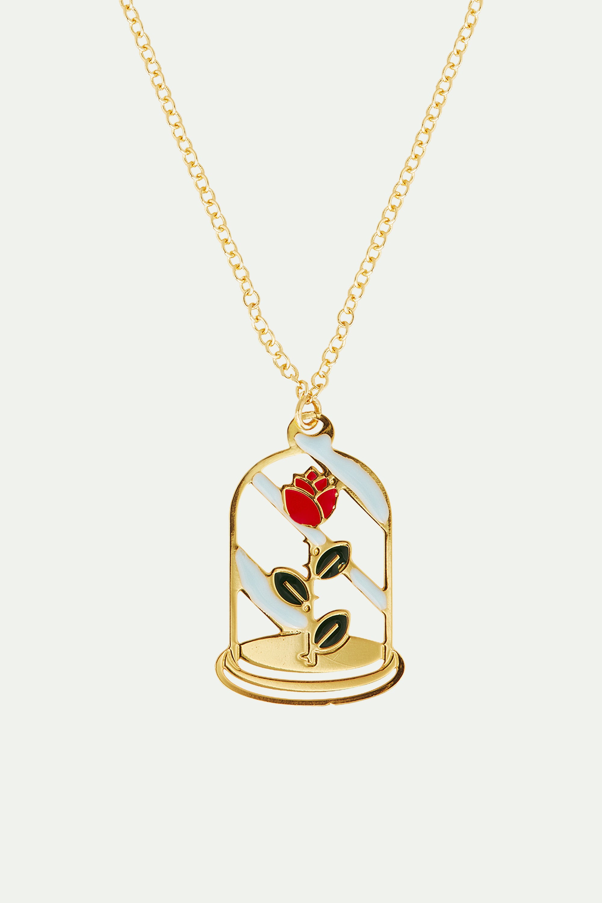 Collier pendentif rose enchantée