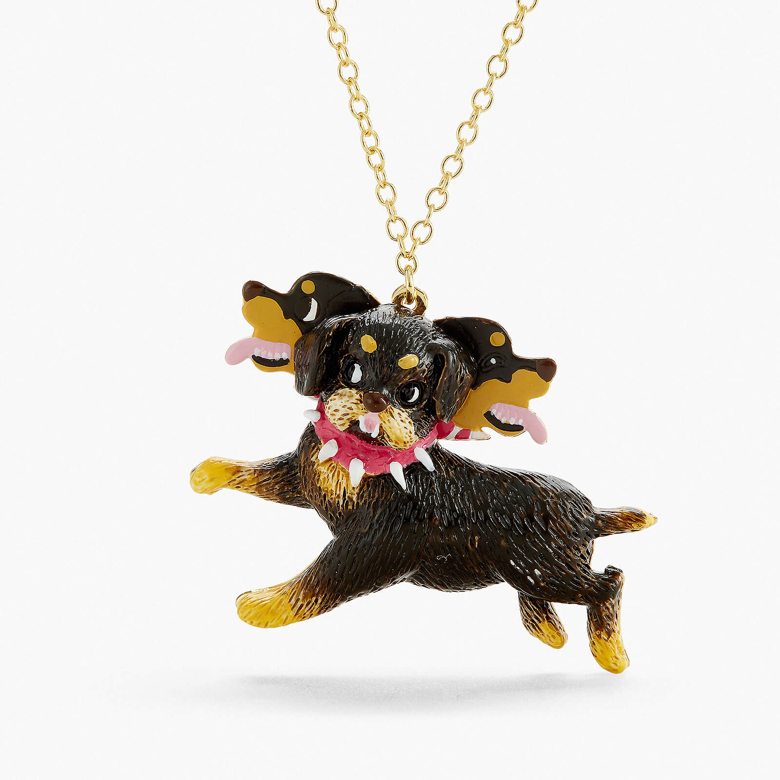 Greek mythology three-headed dog long necklace