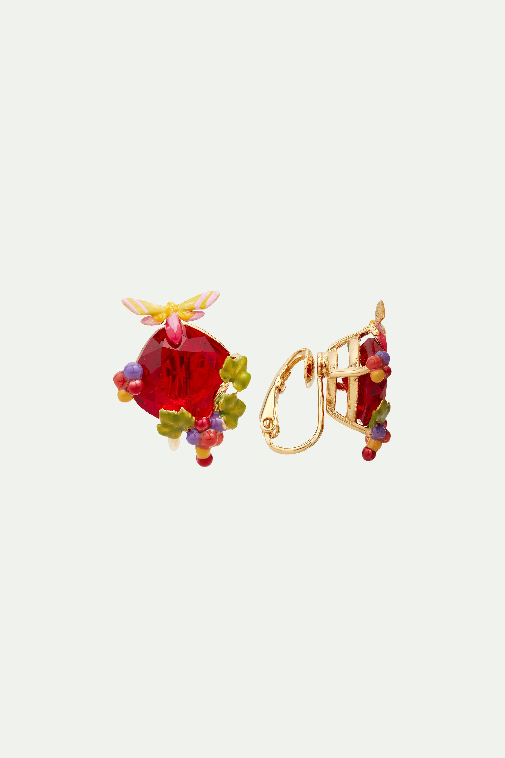 Grapes and butterfly earrings