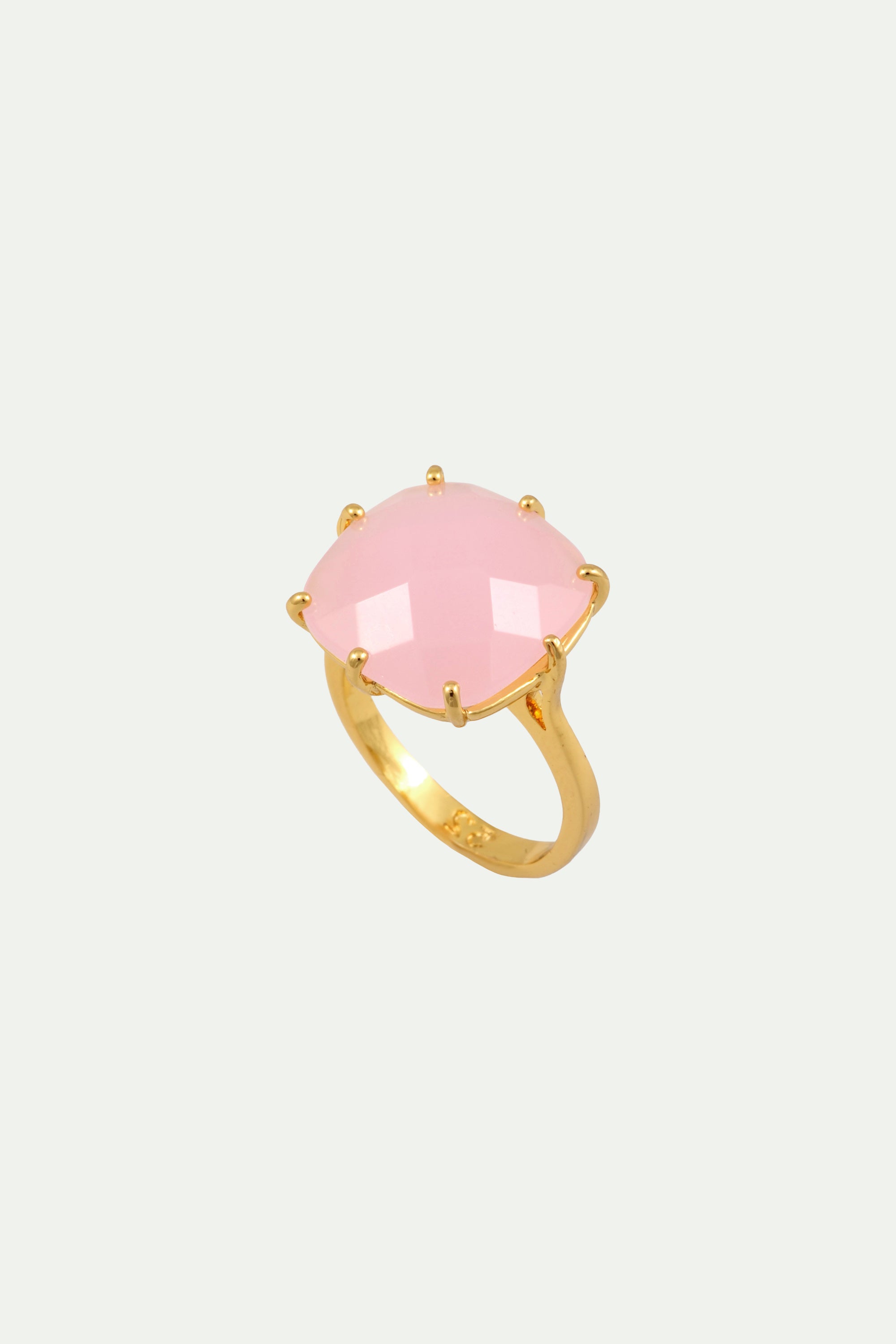 Bague solitaire pierre carré la diamantine rose