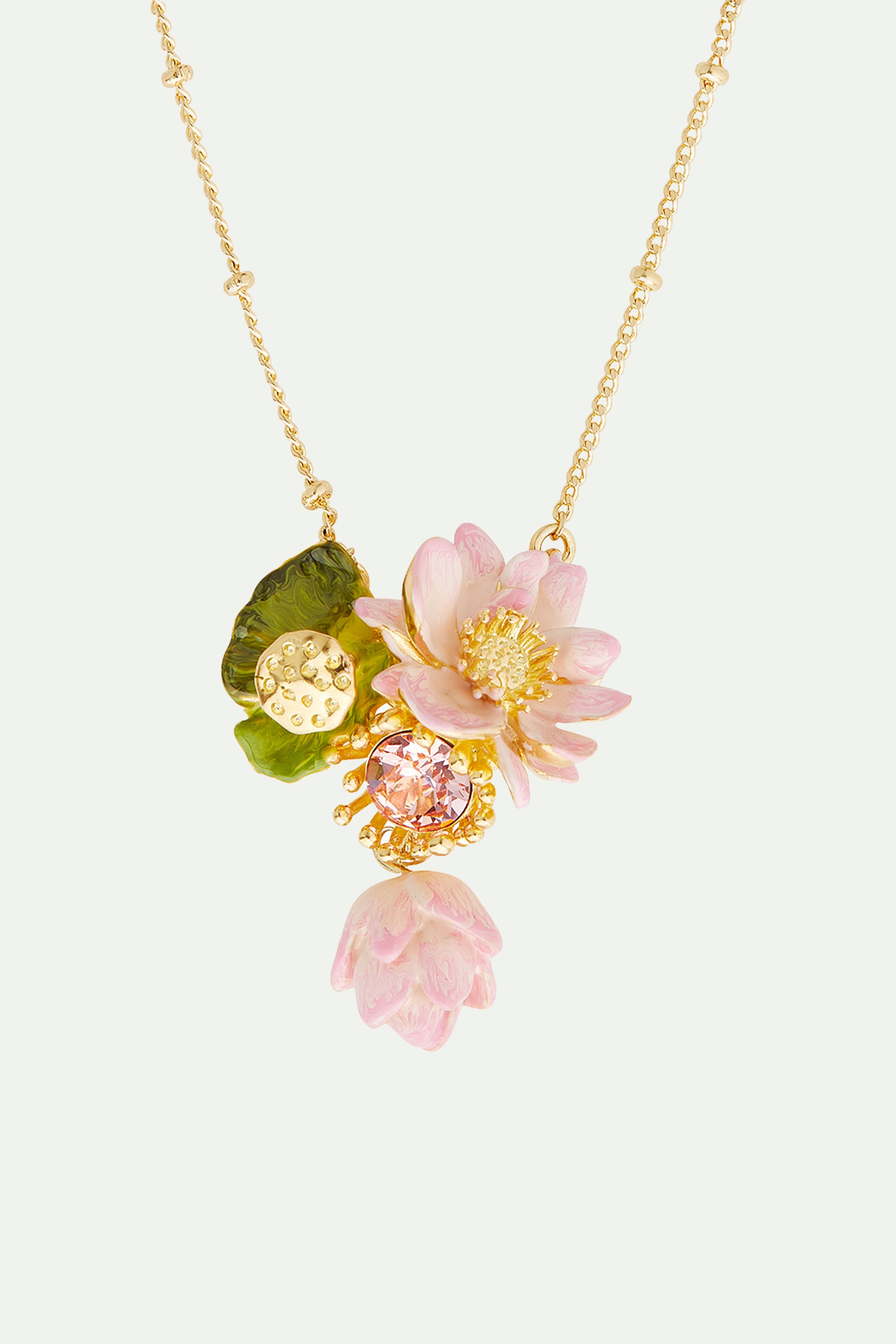 Lotus flower pendant necklace