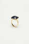 Deep Sparkling Blue Square Stone La Diamantine Solitaire Ring