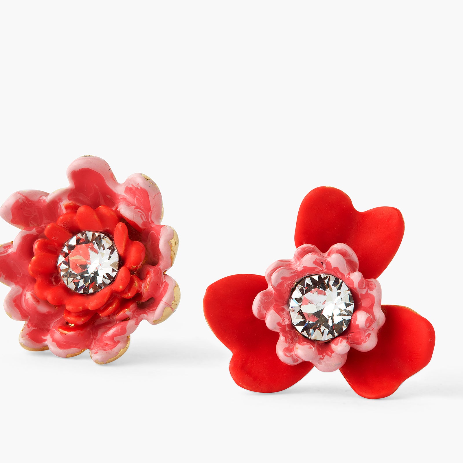 Boucles d’oreilles dormeuses anémone et gerbera