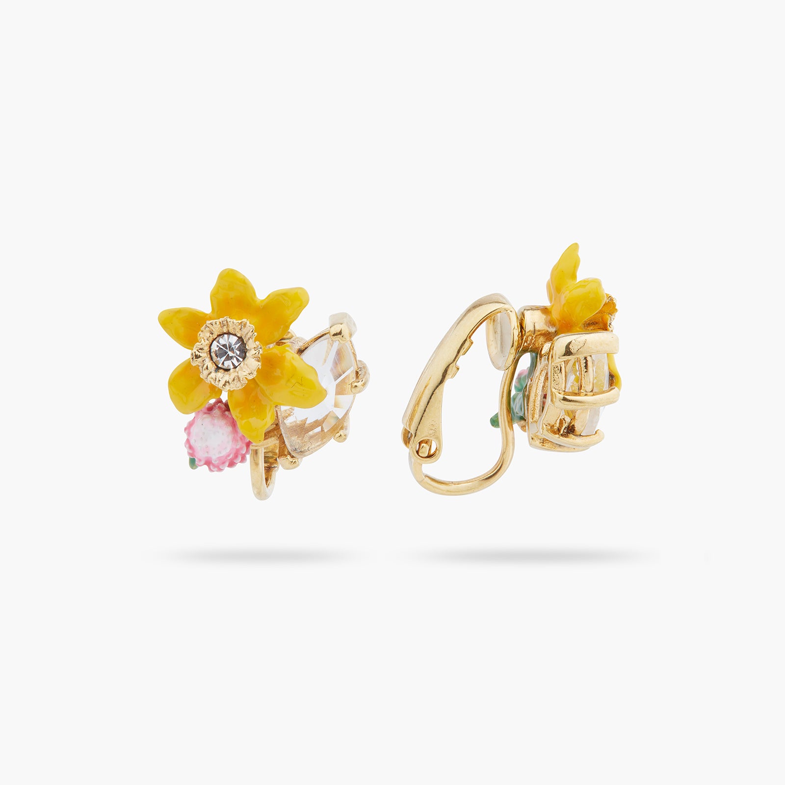 Daffodil clip-on earrings