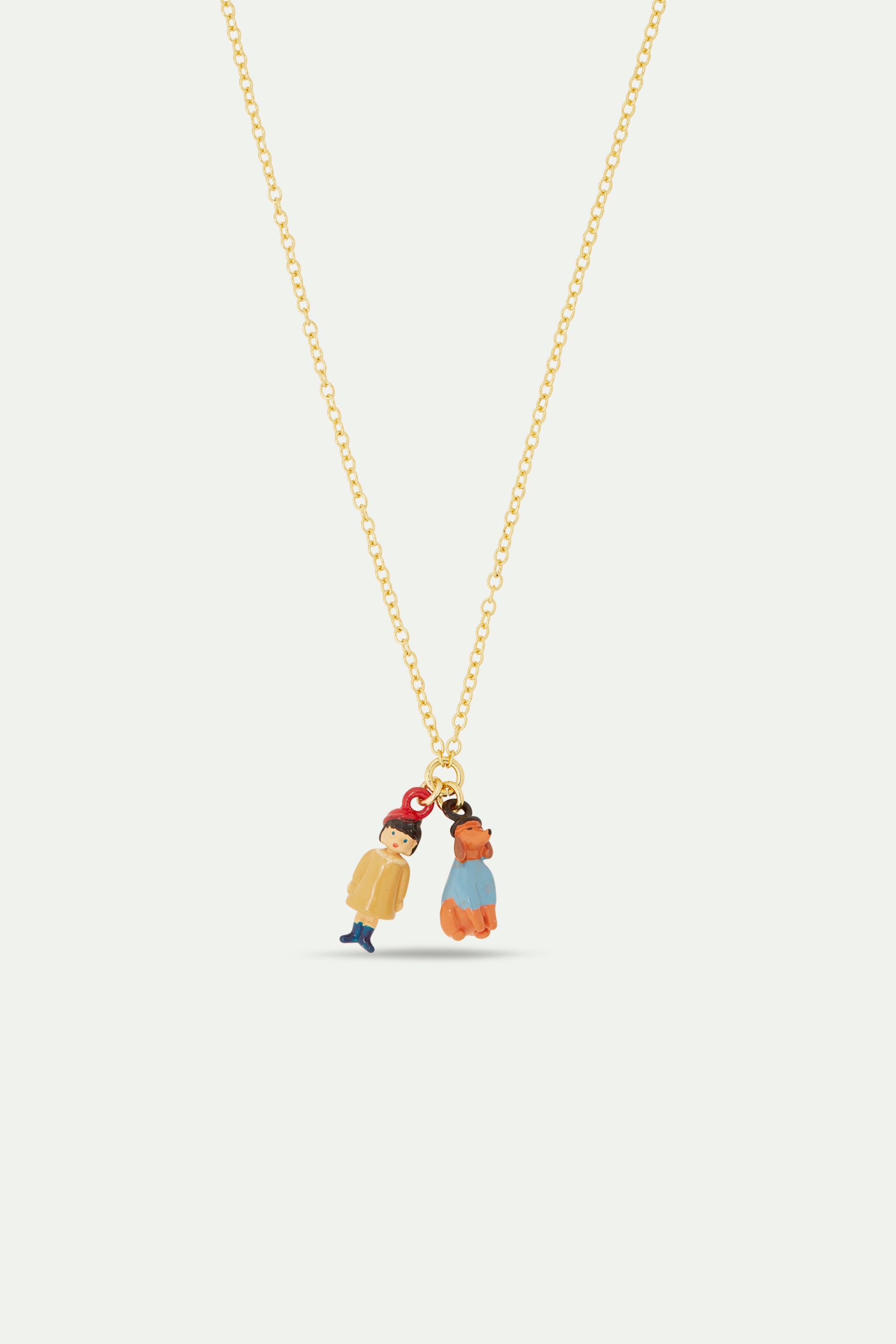 Collier pendentif petite fille et teckel