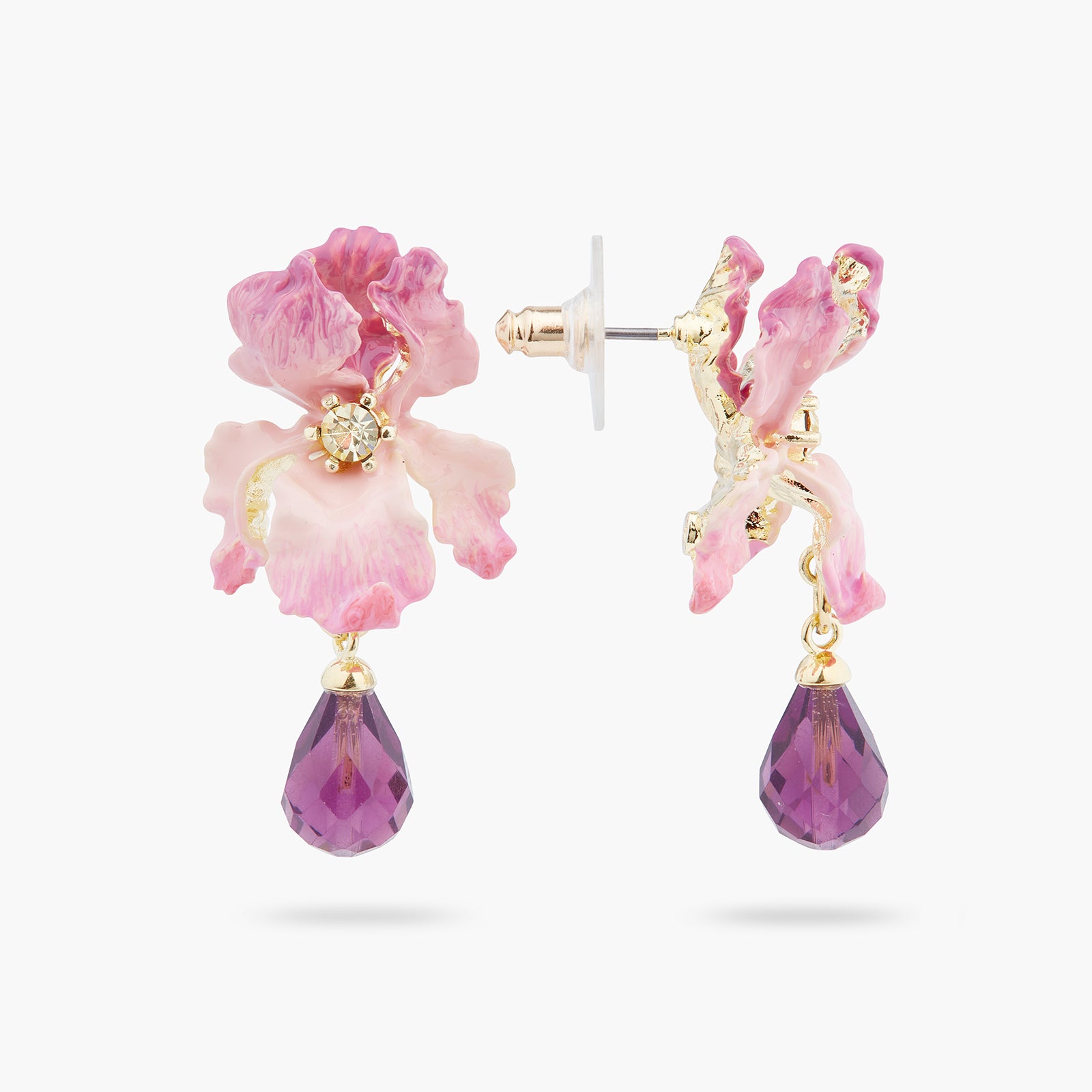 Boucles d'oreilles tiges iris Dame de cœur