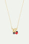 Ladybird foraging an anemone with faceted glass pendant necklace