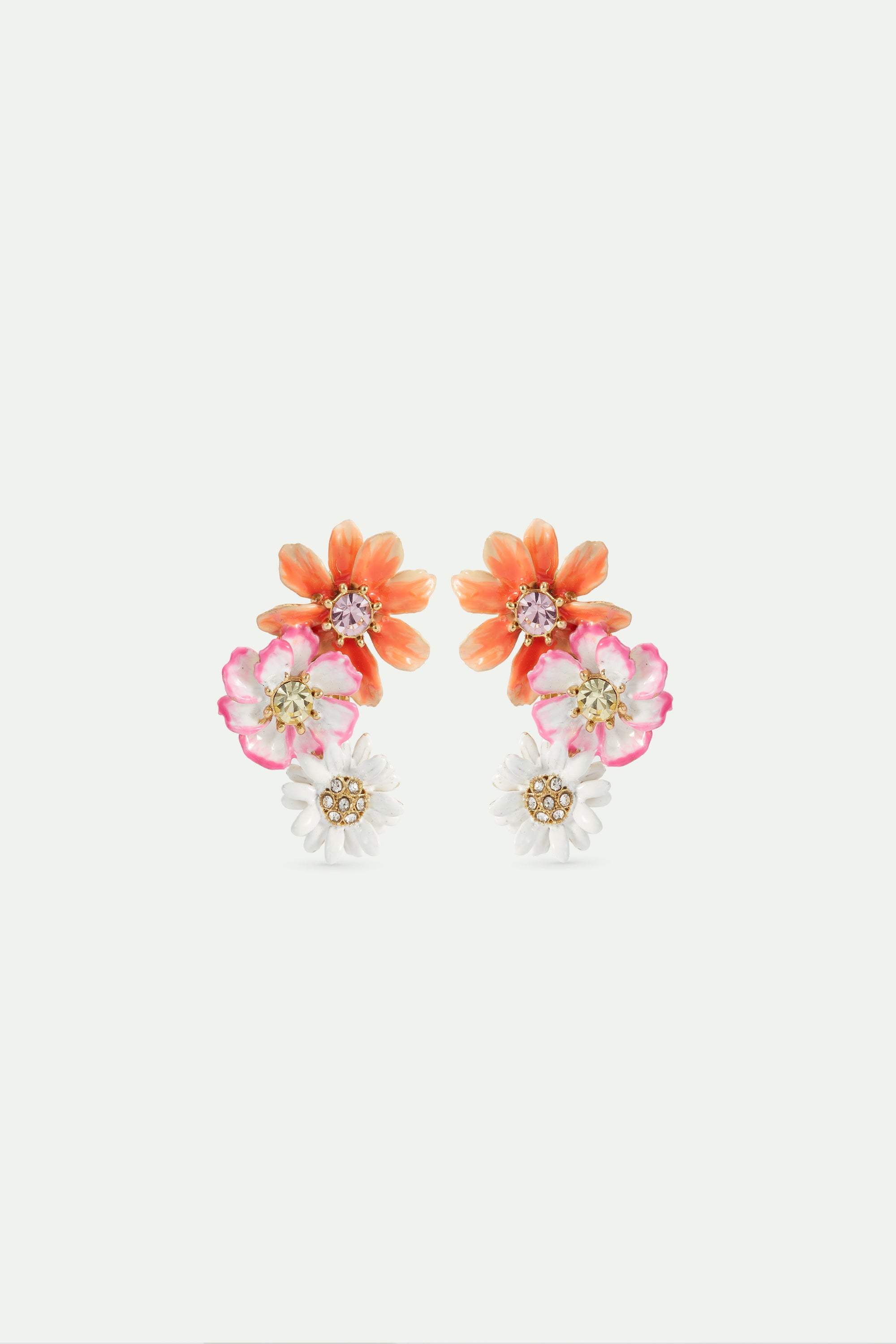 Pendientes margaritas y zinnias