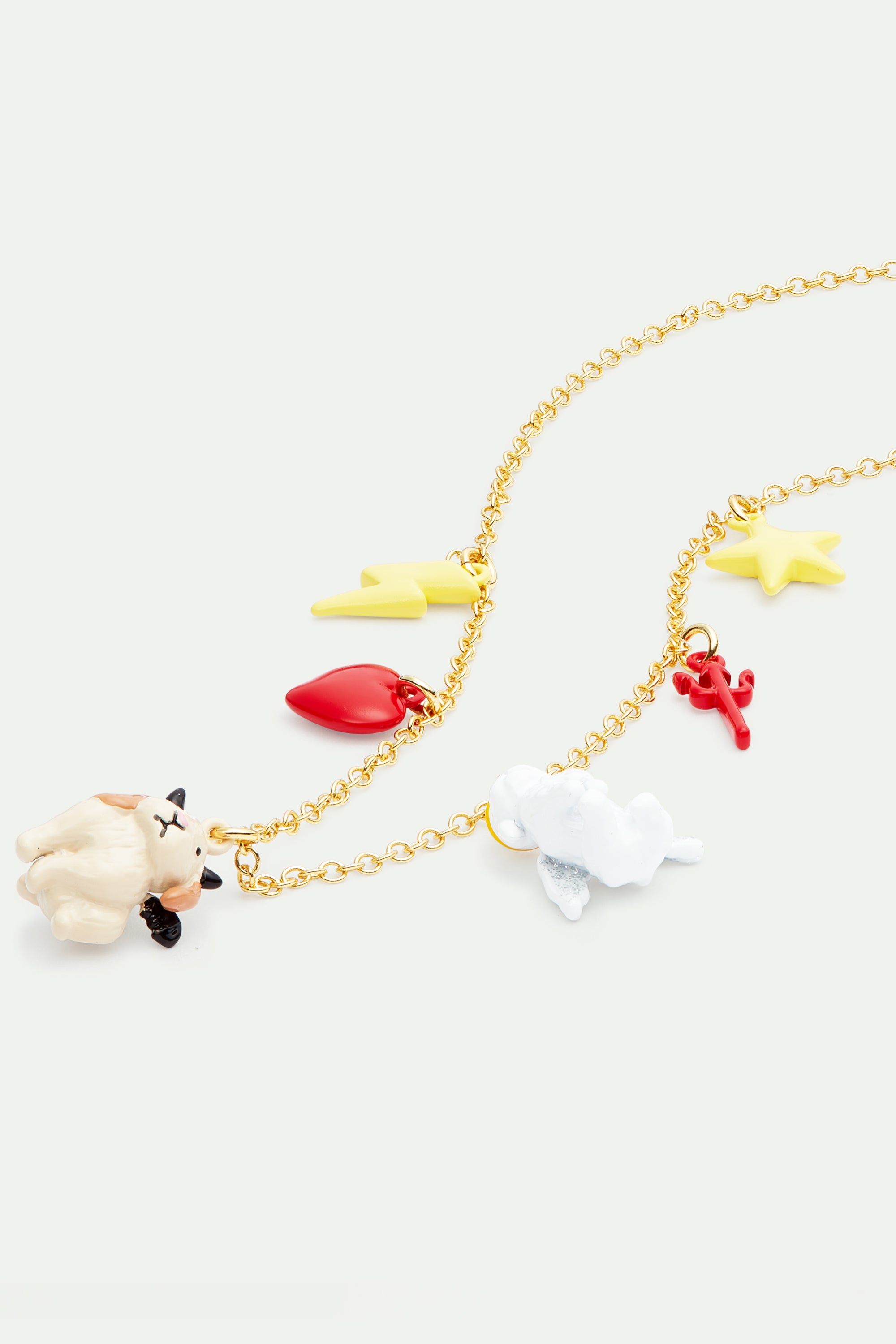 Collier fin lapin ange et lapin démon