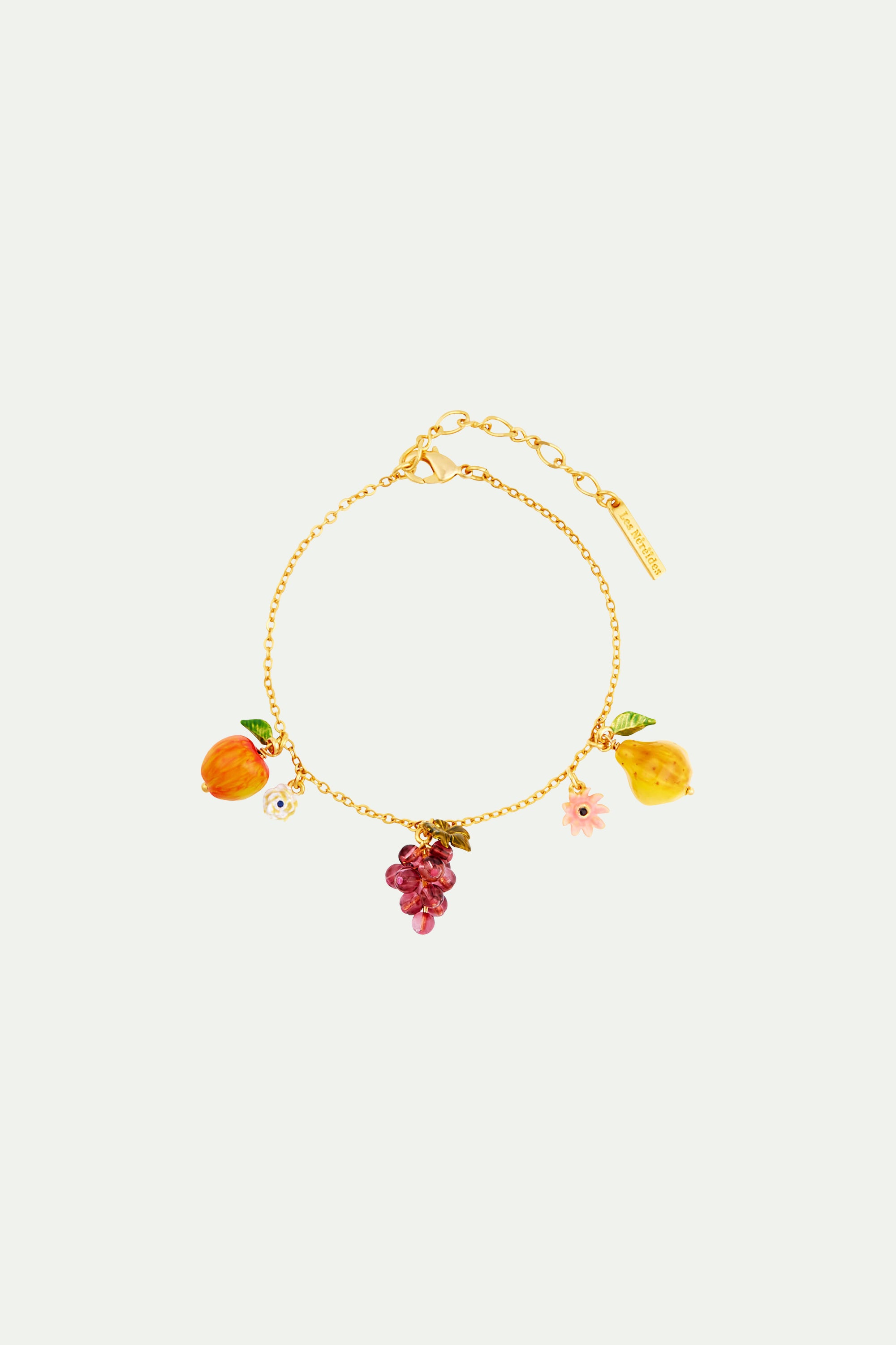 Bracelet charm's fruits du verger et fleurs romantiques