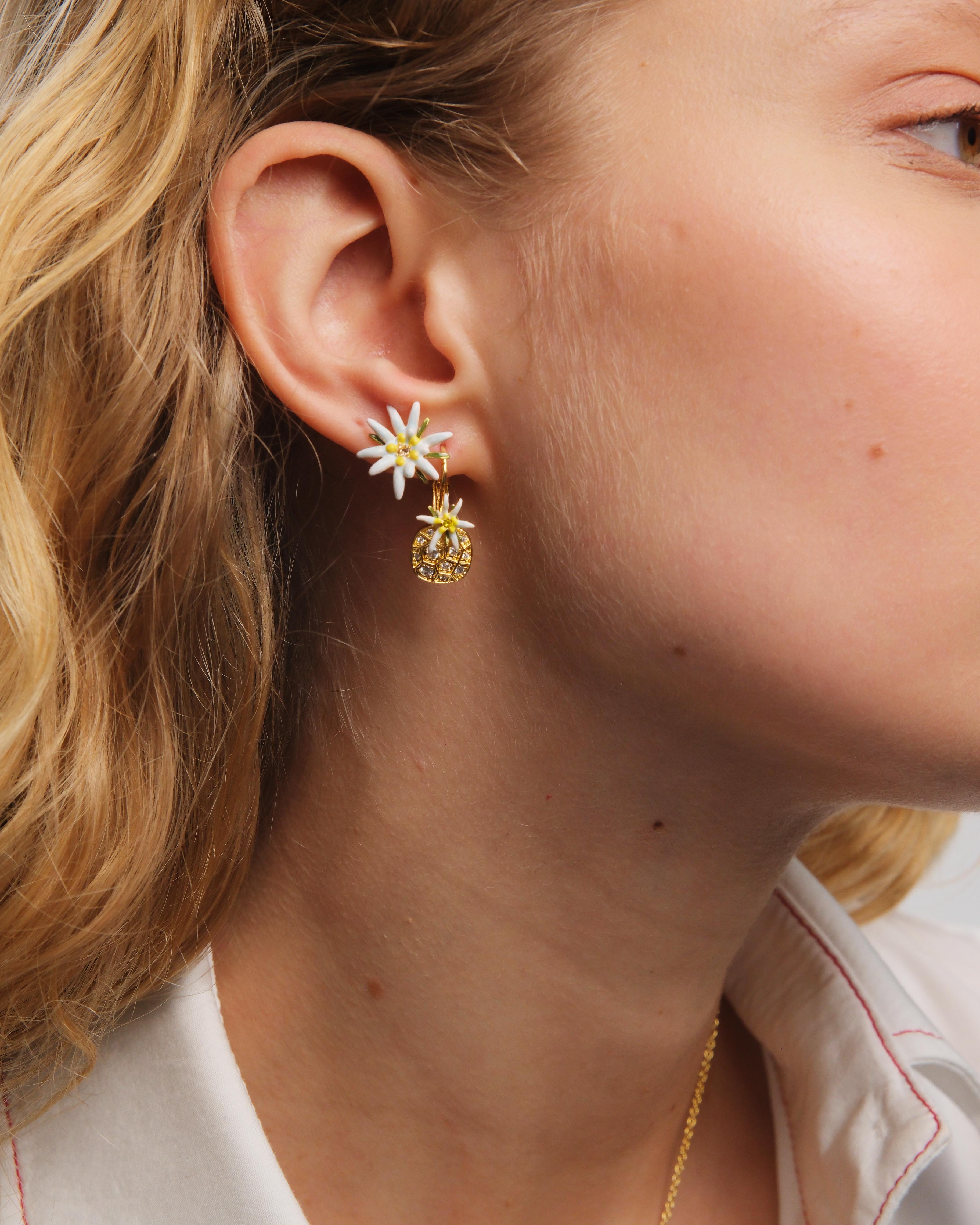 Aretes con flor de Edelweiss