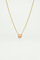 Apricot pink diamantine fine heart necklace