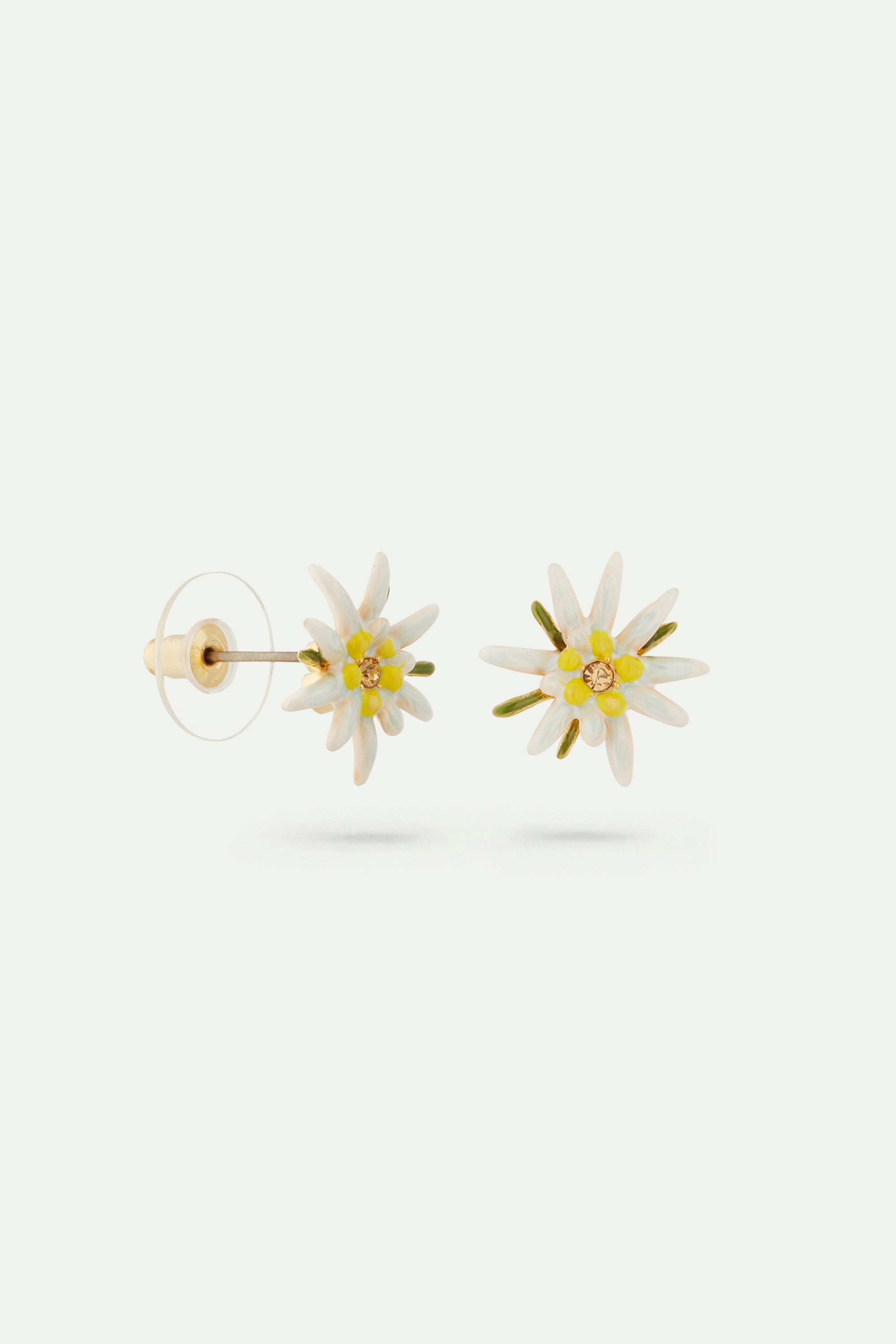 Boucles d'oreilles tiges fleur d'edelweiss