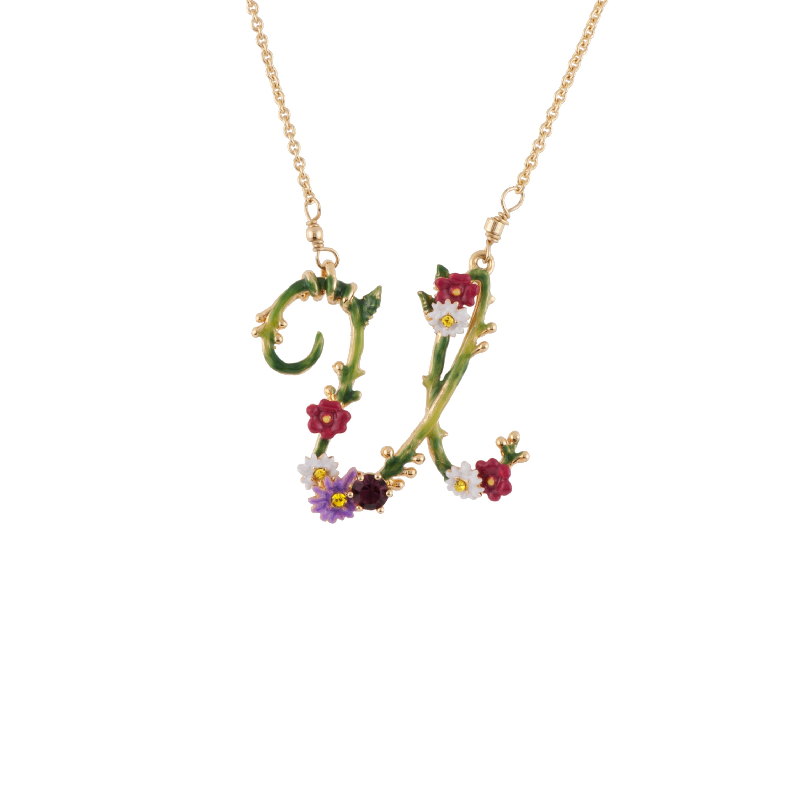 Collier lettre florale U