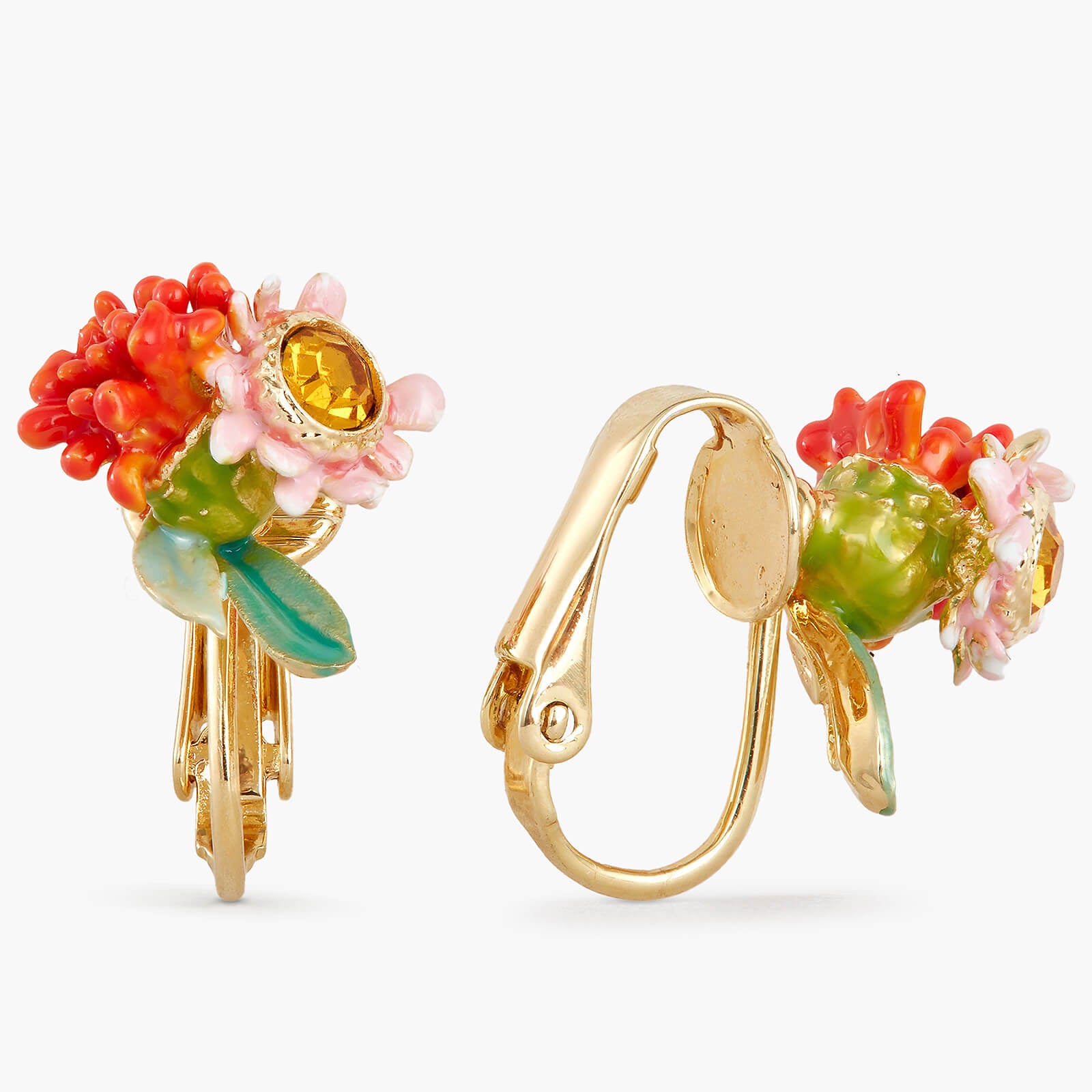 Meadow flowers clip-on earrings