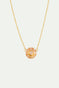 Collier fin pierre ronde la diamantine rose abricot