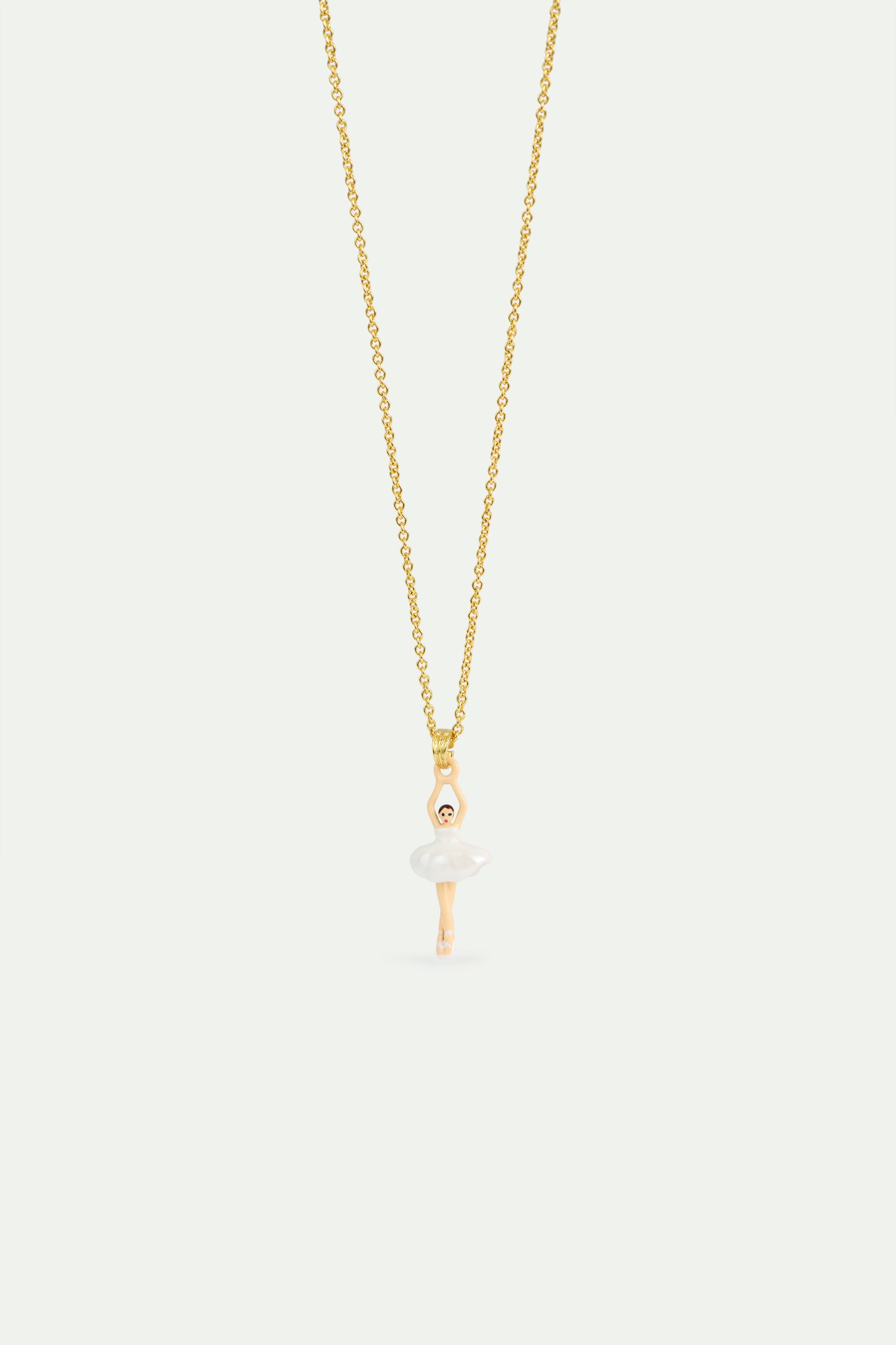 Collier fin mini Ballerine en tutu blanc