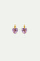 Lavender Diamantine heart-shaped stone earrings