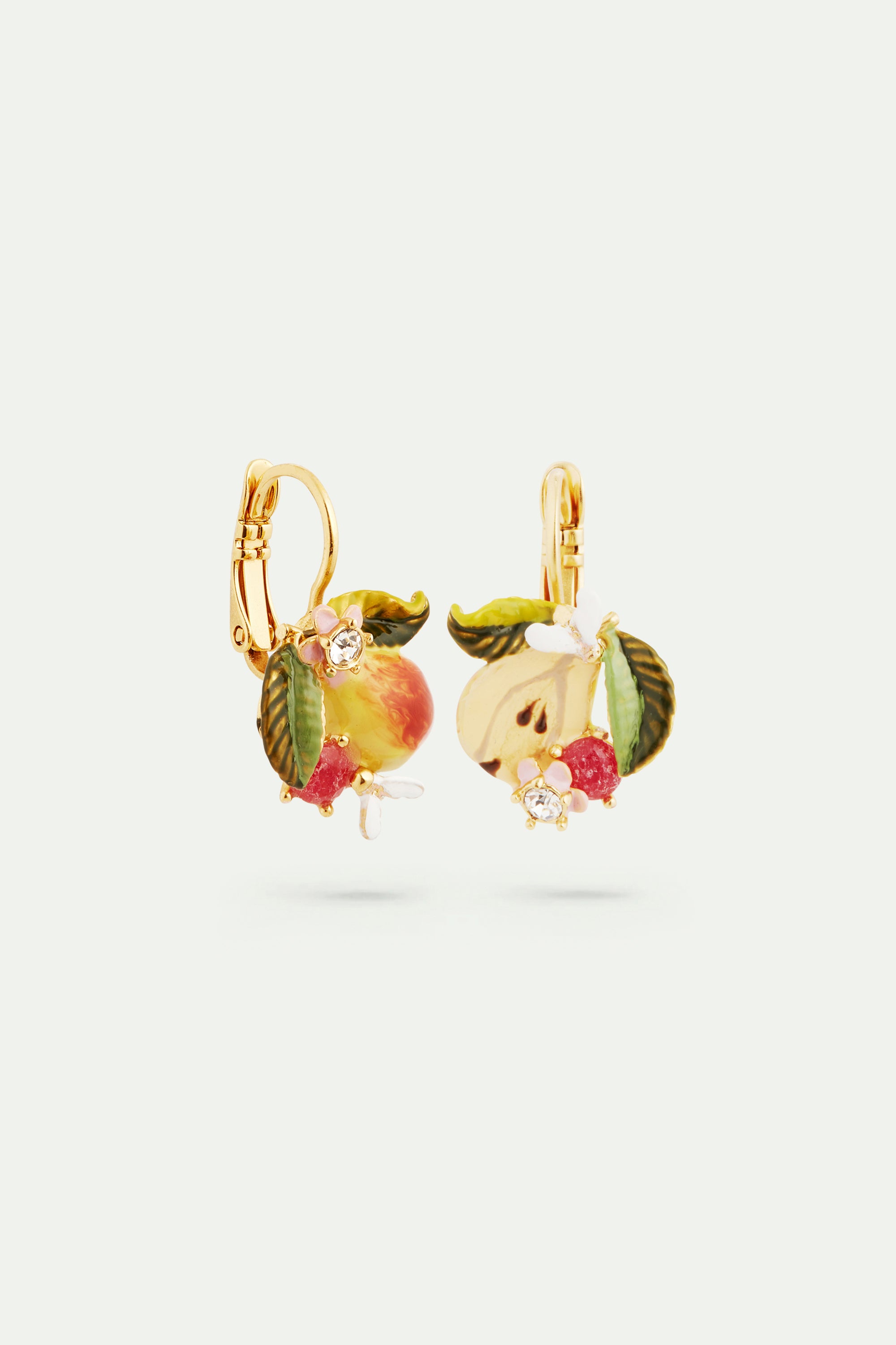 Boucles d'oreilles dormeuses poire et verre facetté