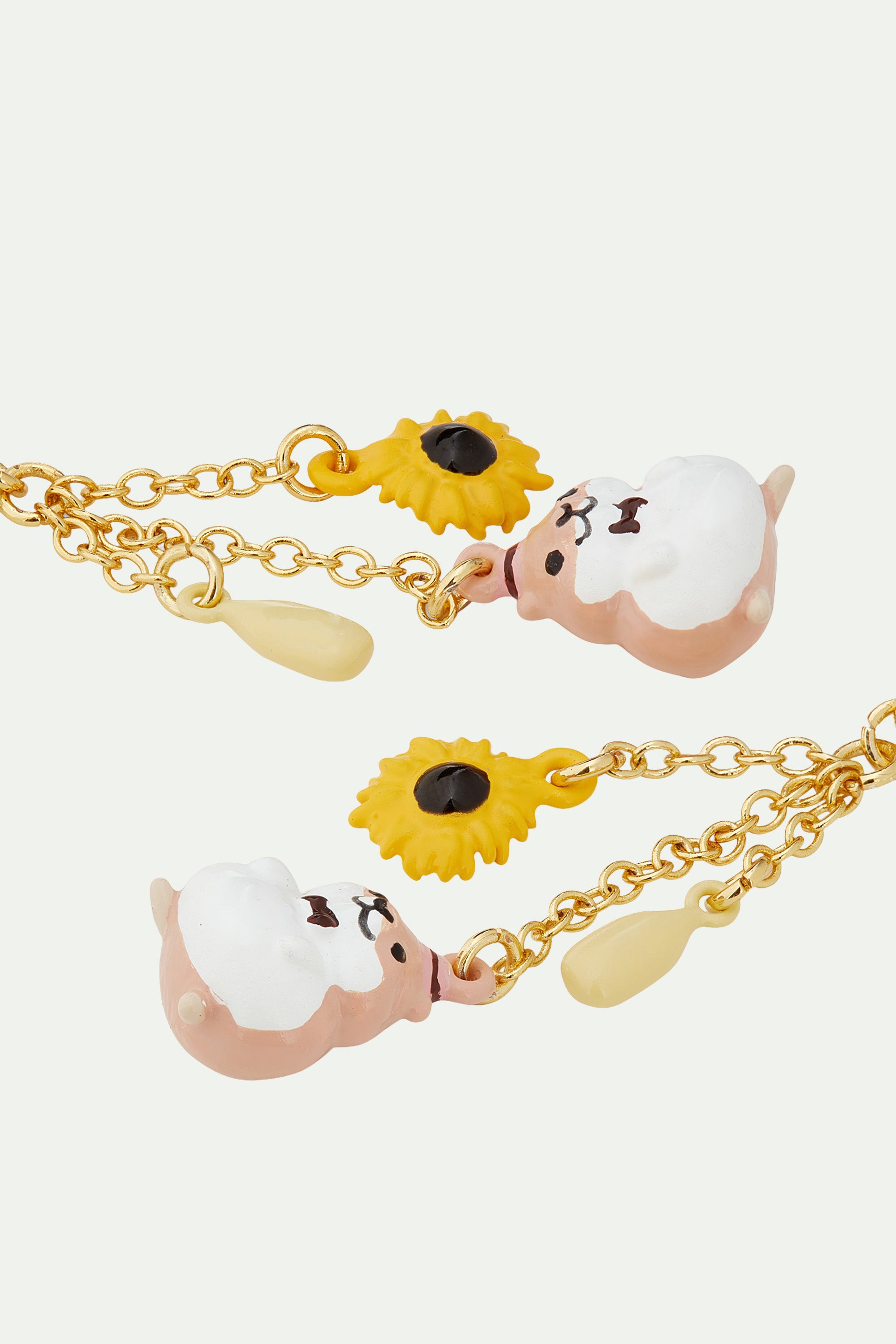 Hamster and sunflower dangle post earrings