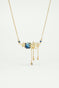 Gold stars and blue stone statement necklace