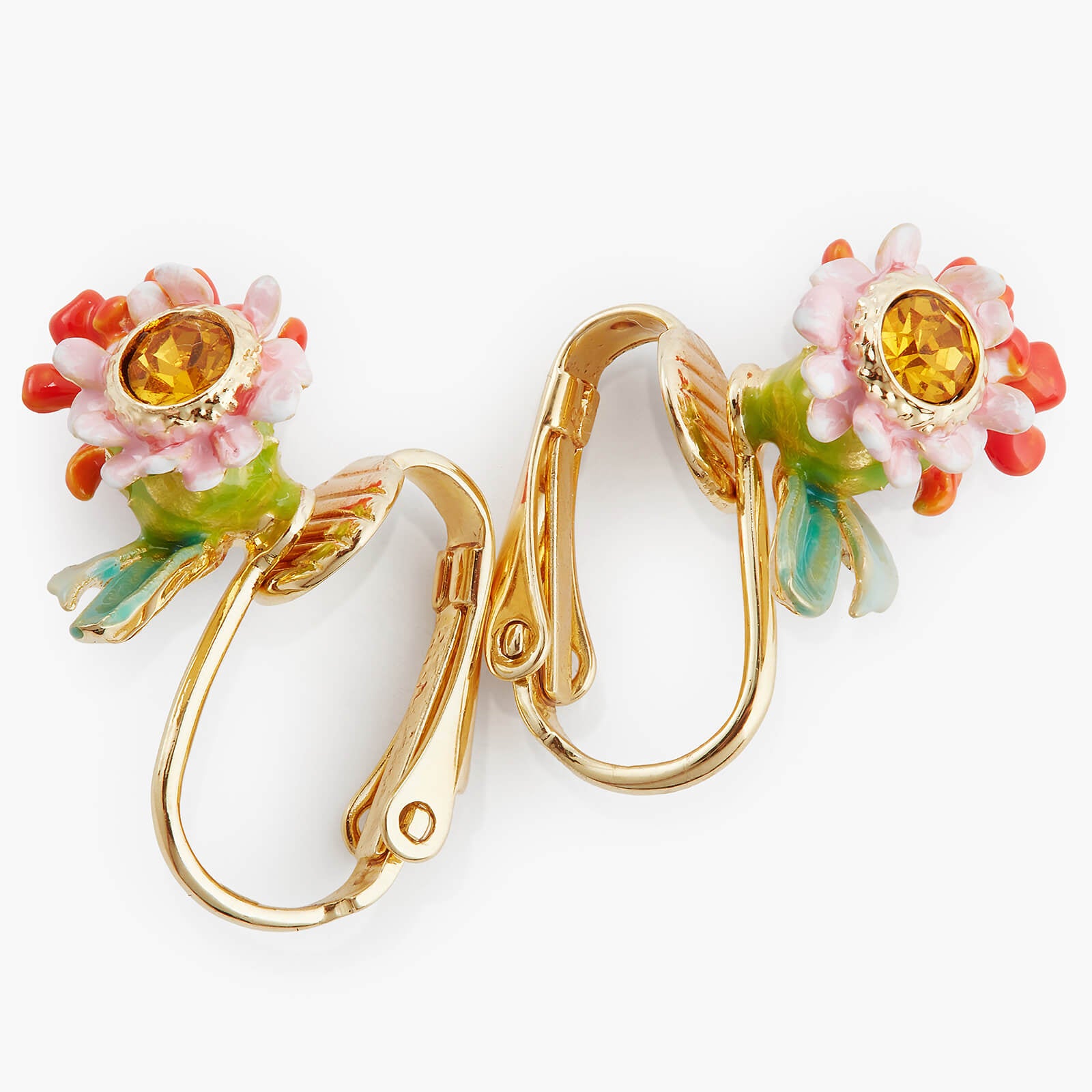 Boucles d'oreilles clips fleurs de prairie