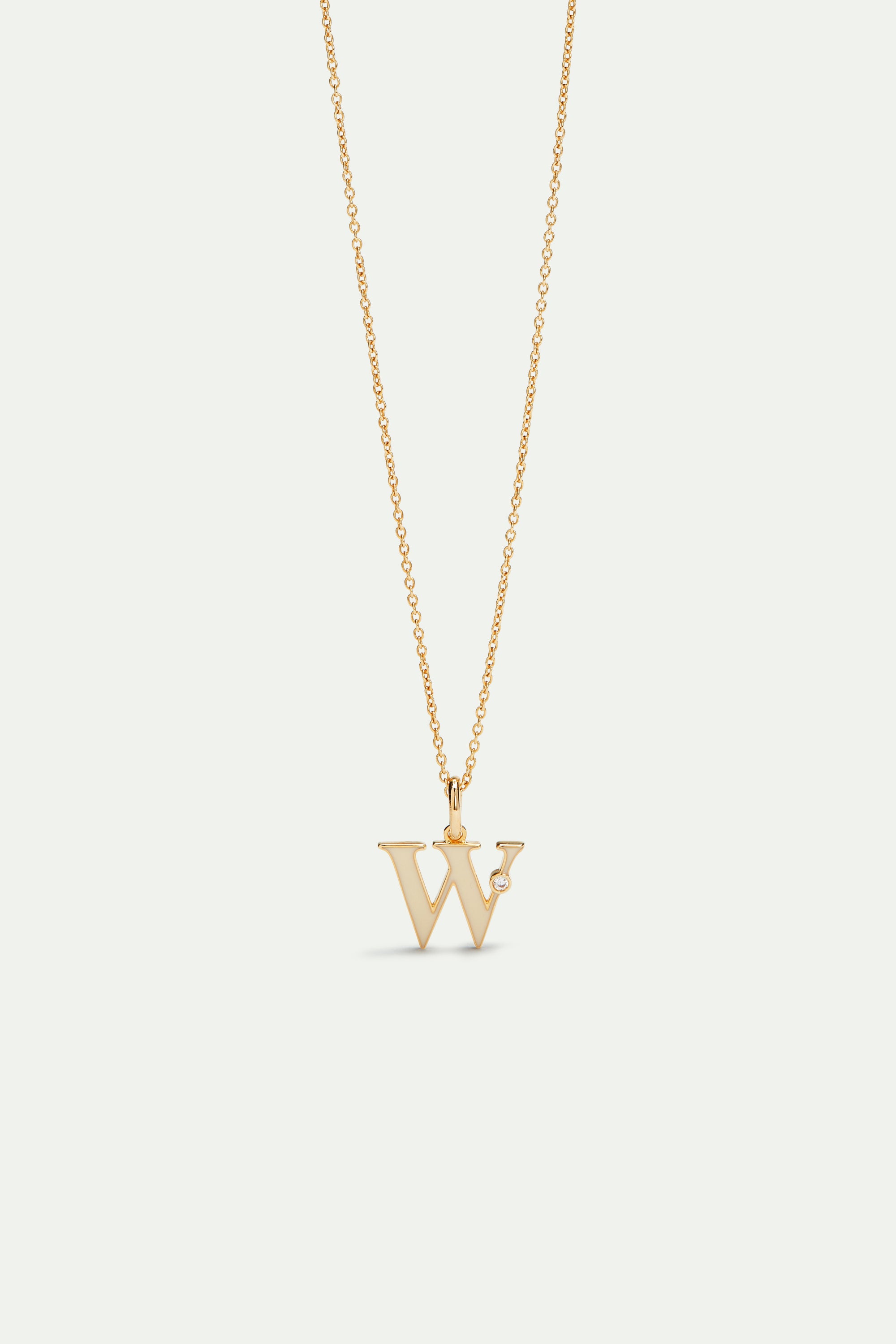 Letter W pendant necklace