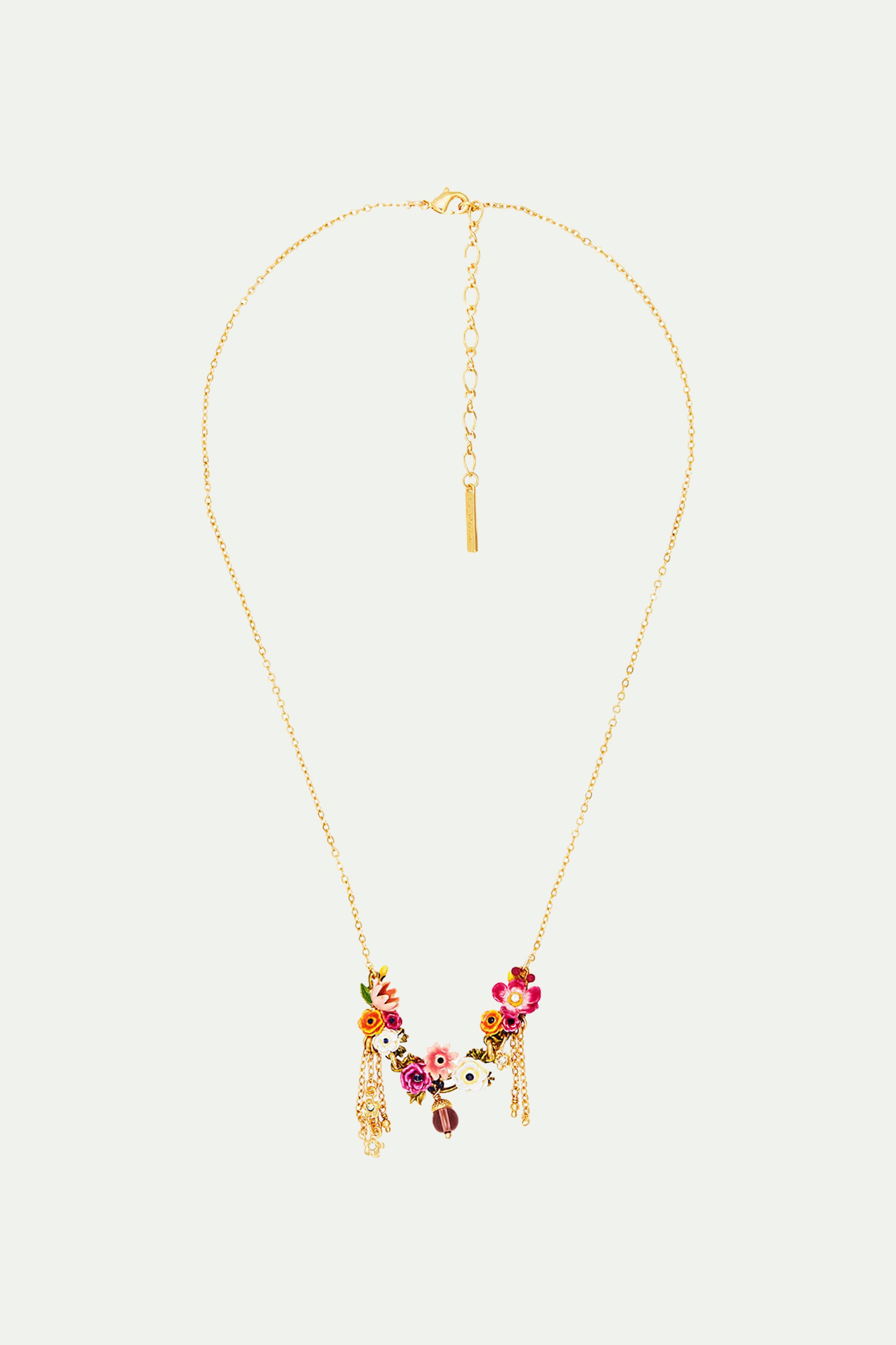 Collier plastron fleurs de pavot