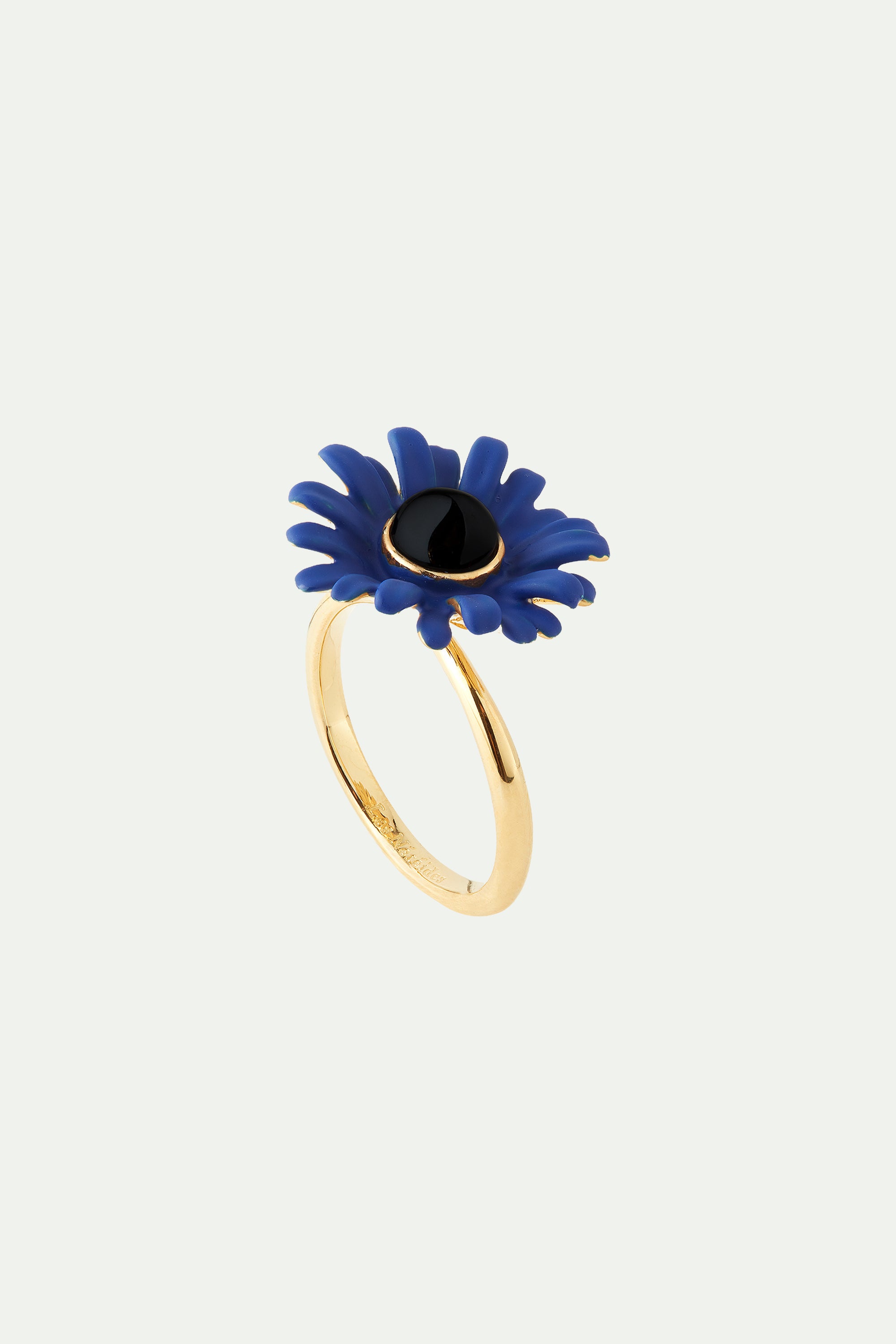 Anillo ajustable gerbera azul cobalto