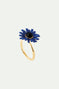 Bague ajustable gerbera bleu cobalt