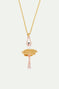 Gold lace tutu ballerina pendant necklace