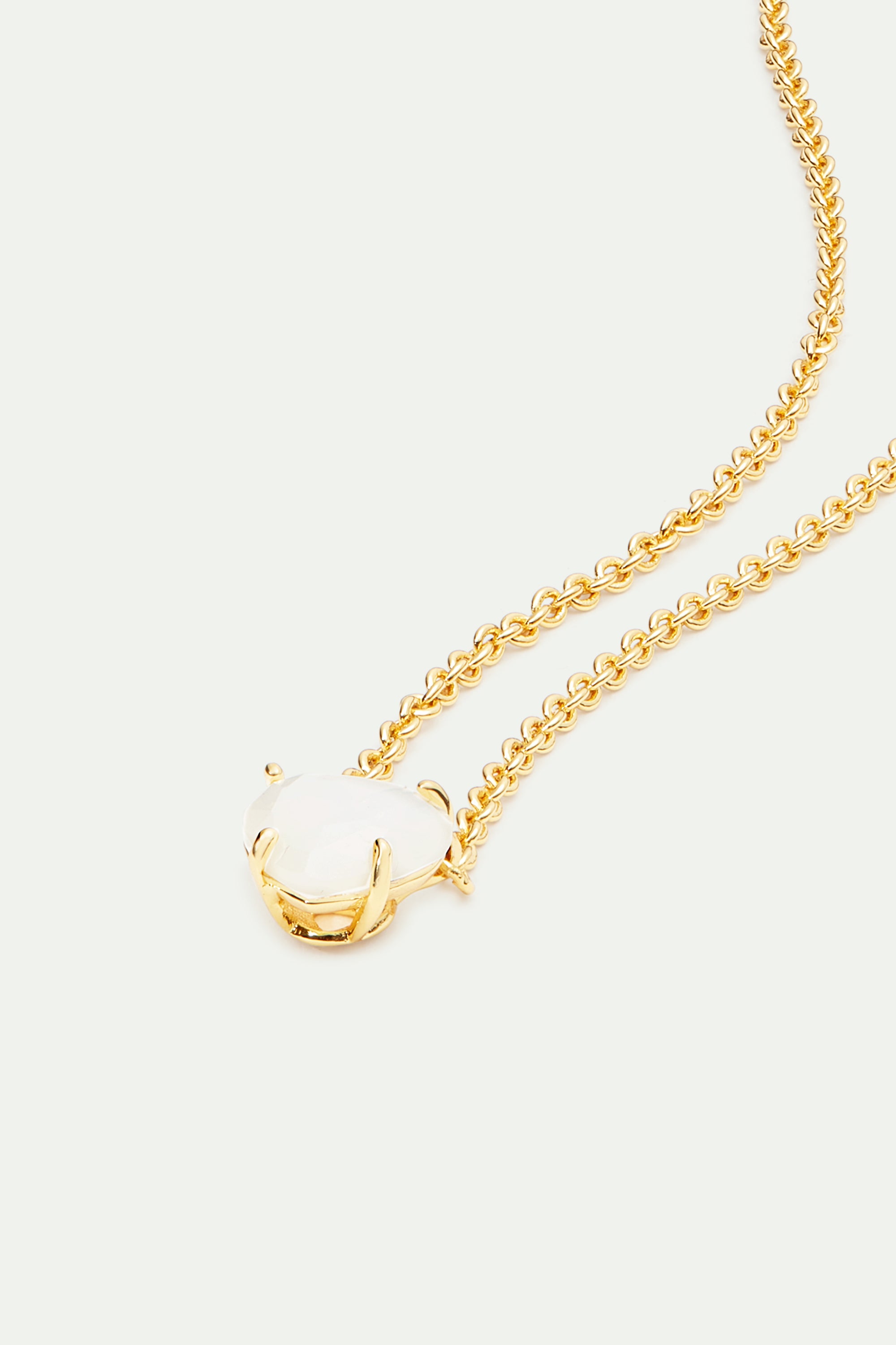 Collier pendentif cœur La Diamantine blanc opalescent