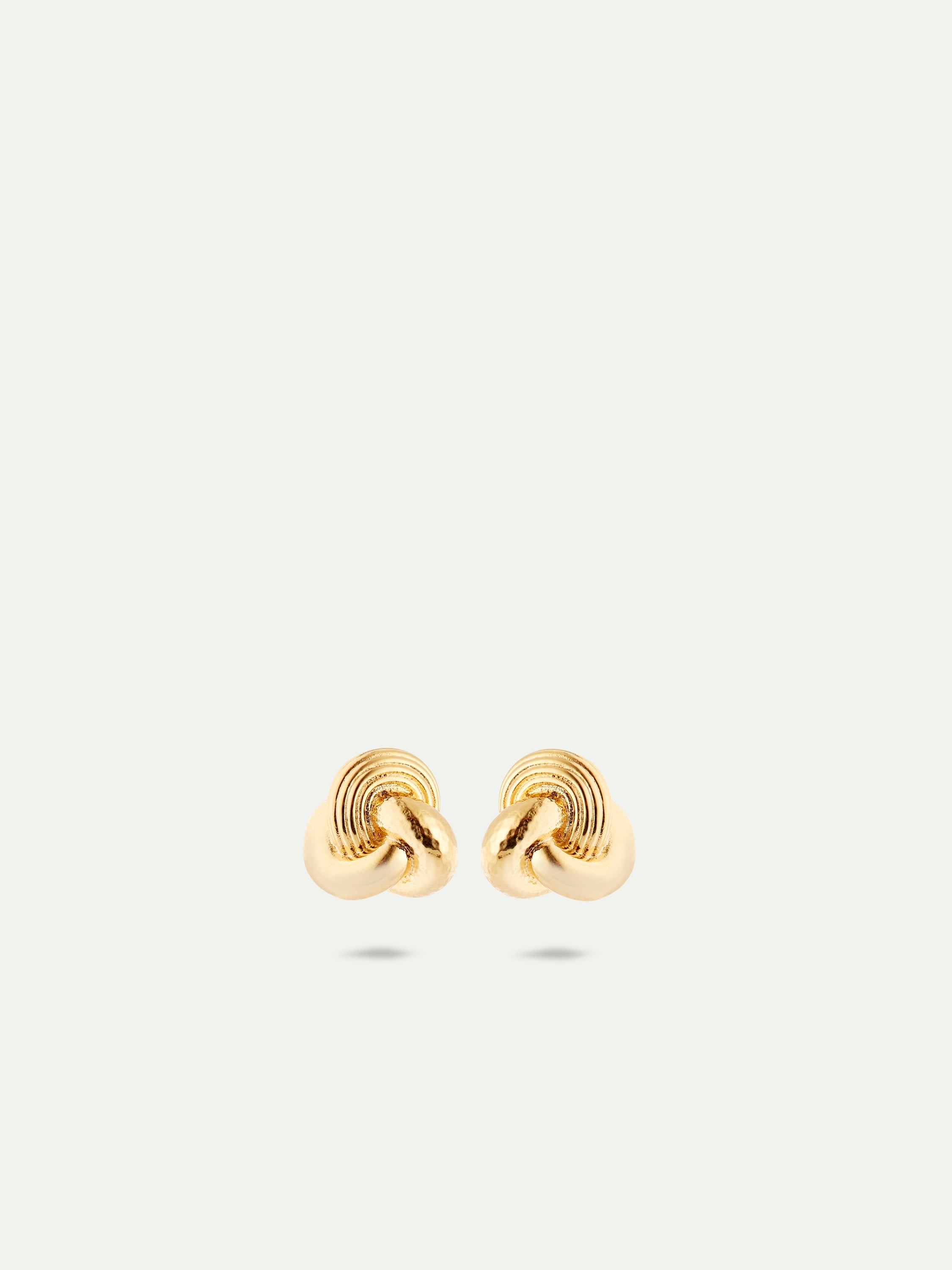 Gold knot and trio of textures post earrings