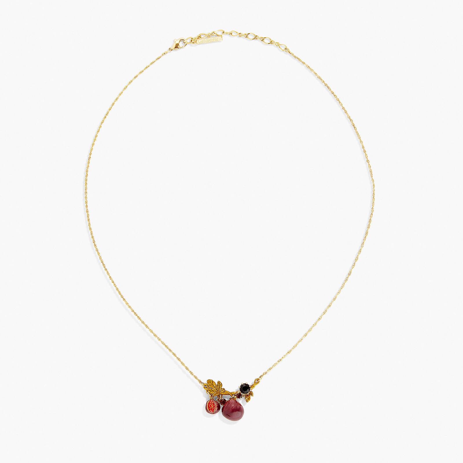 Collier pendentif figues et feuillage