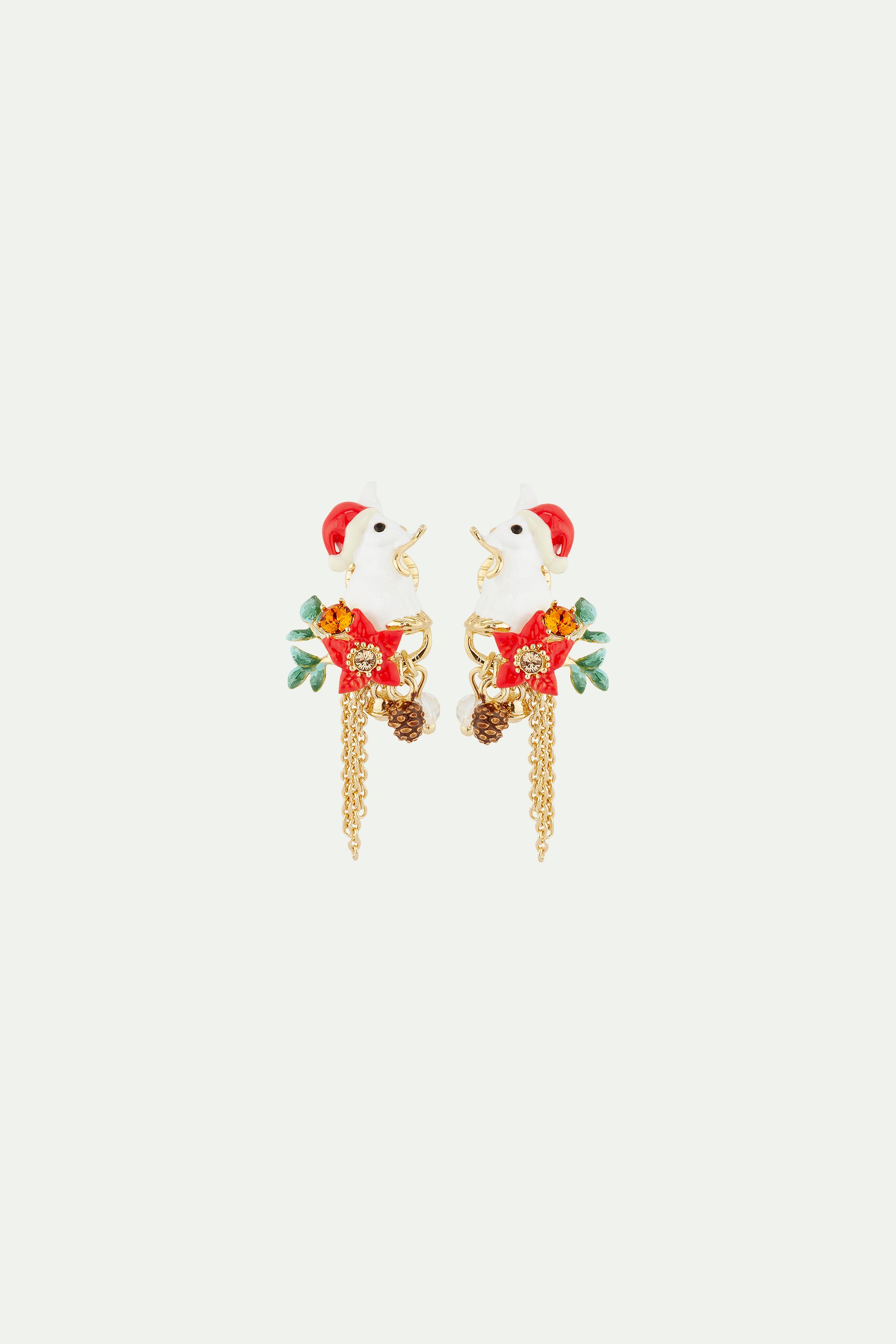 Enchanted Christmas rabbit post earrings