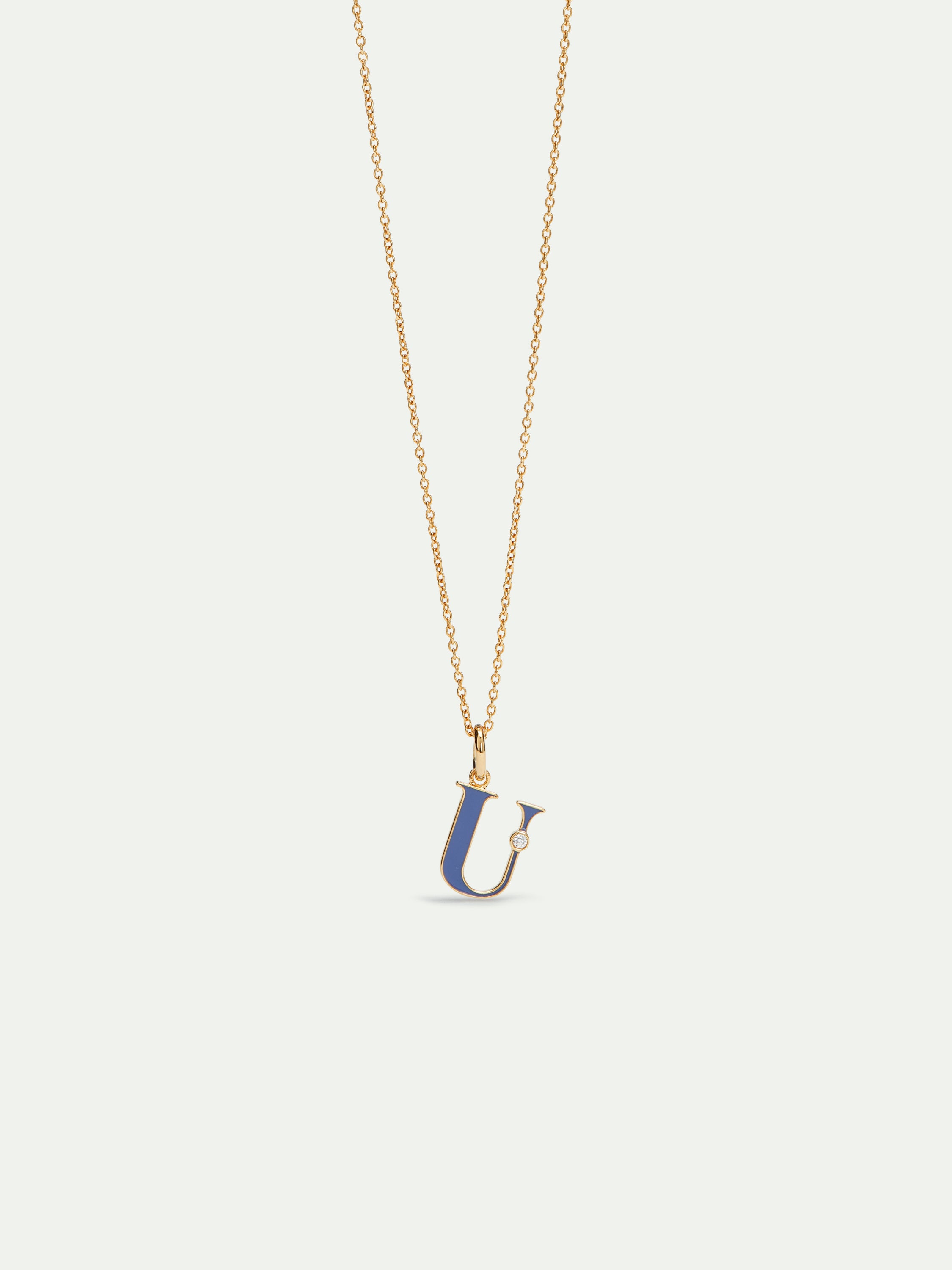 Letter U pendant necklace