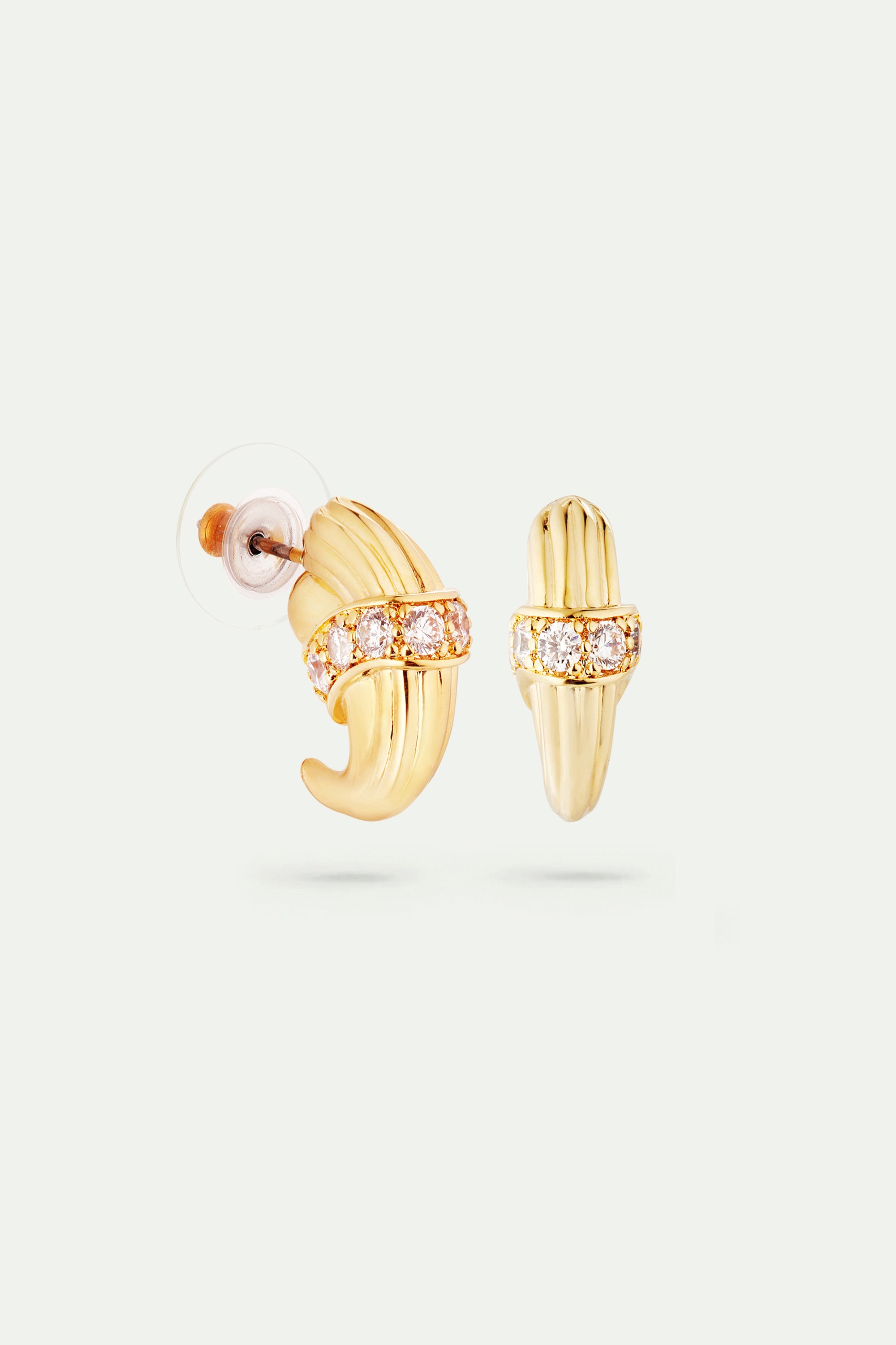 Gold and crystal Post earrings